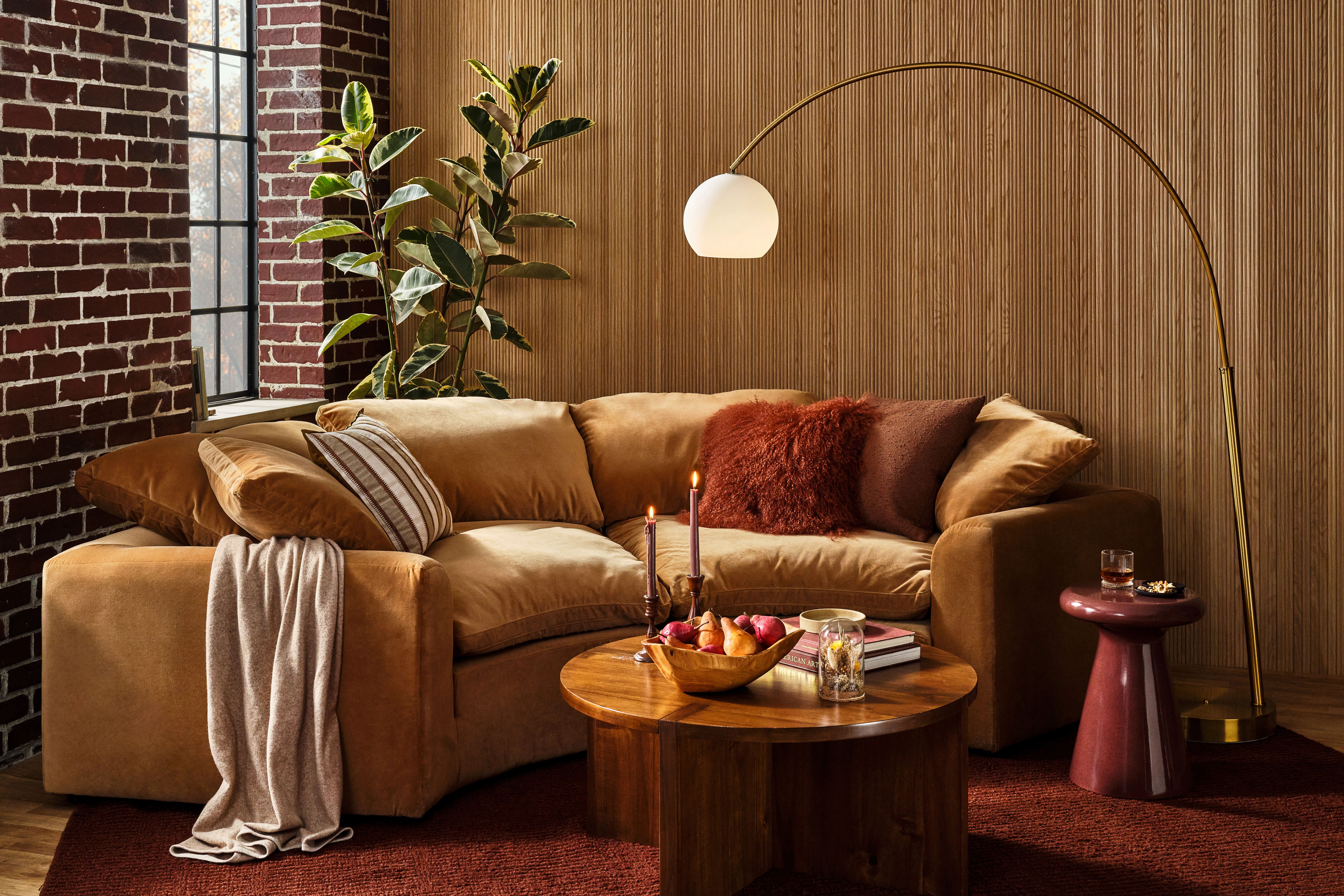 Bryant Semicircle Sectional Piece) Banks Nutmeg JOYBIRD
