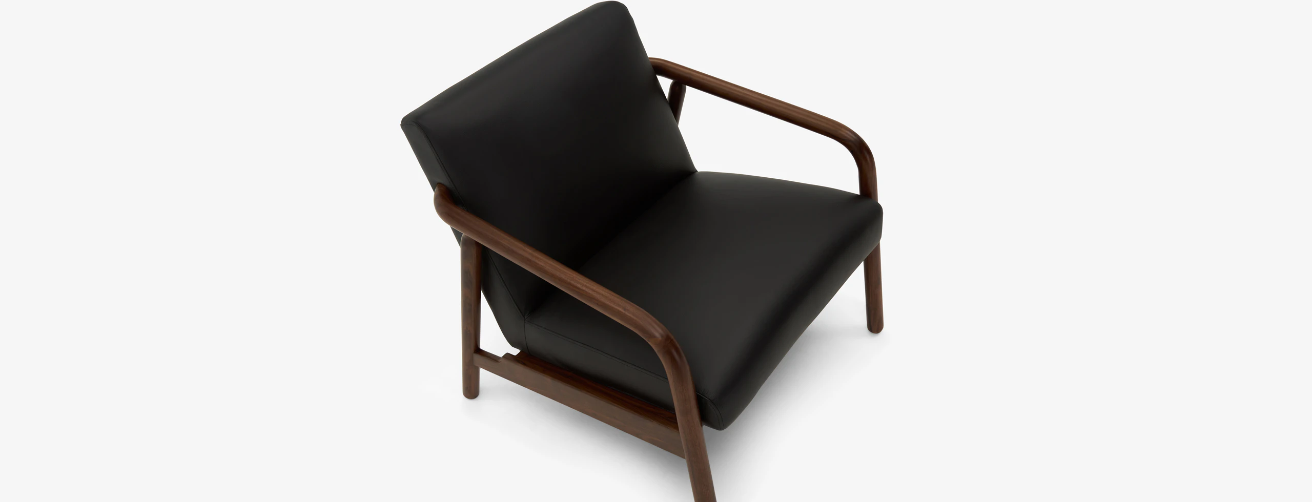 Rosen Leather Lounge Chair Black Walnut