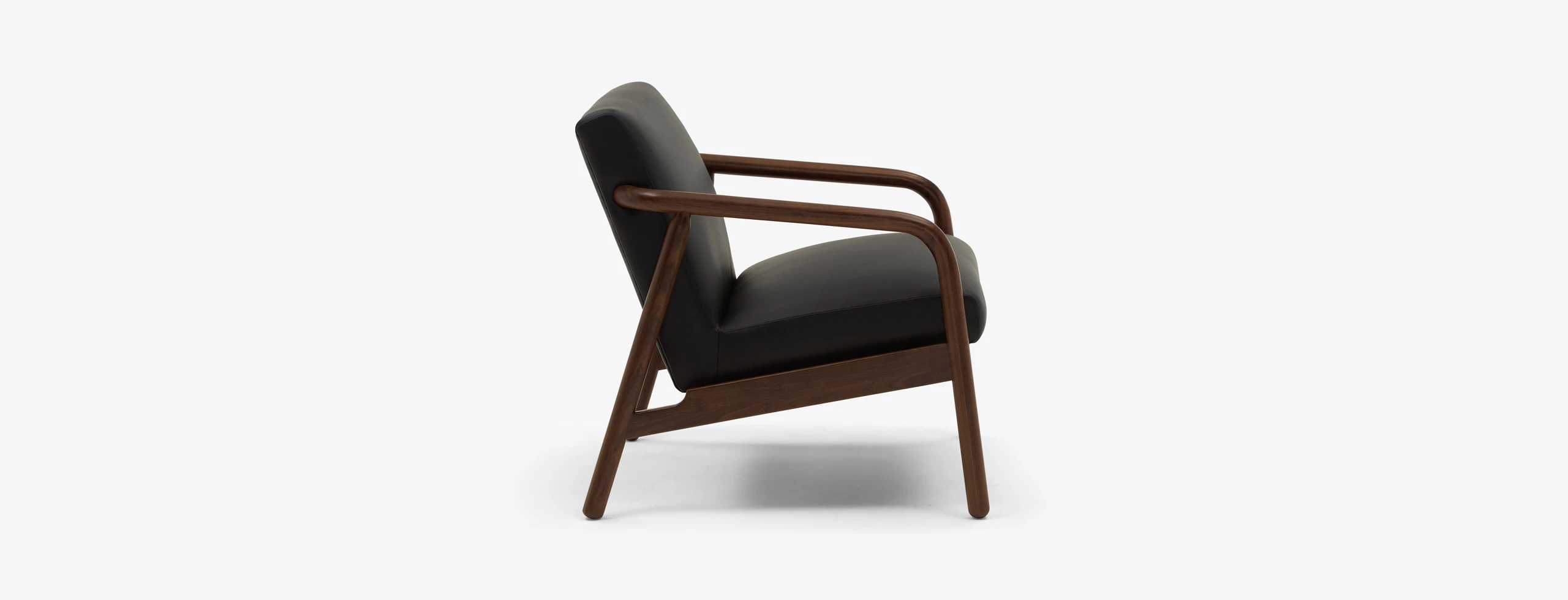 Rosen Leather Lounge Chair Black Walnut