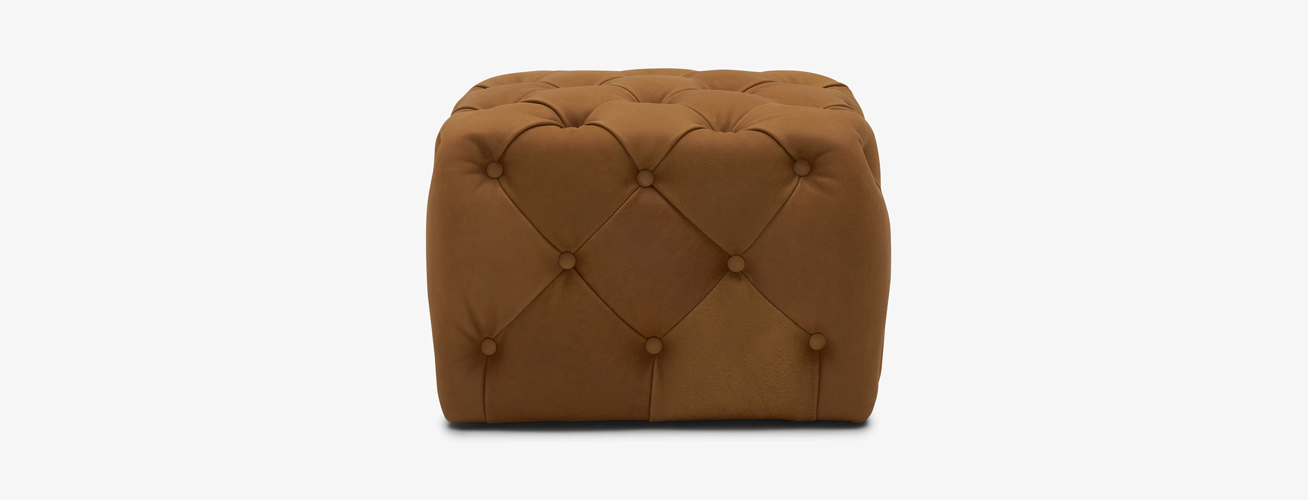 Otis Leather Ottoman Toledo Camel Square