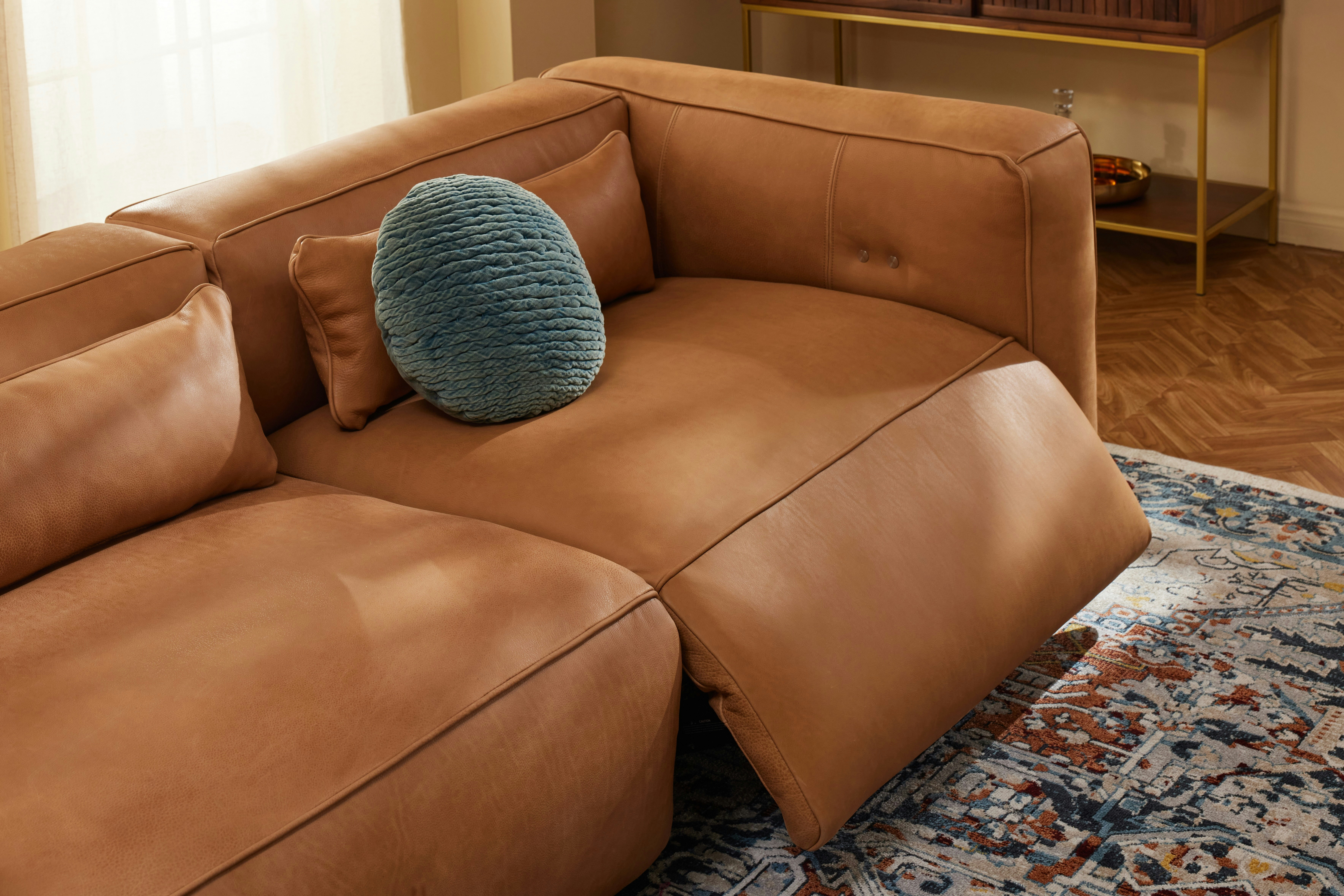 Brock Leather Convertible Sofa and Day Bed
