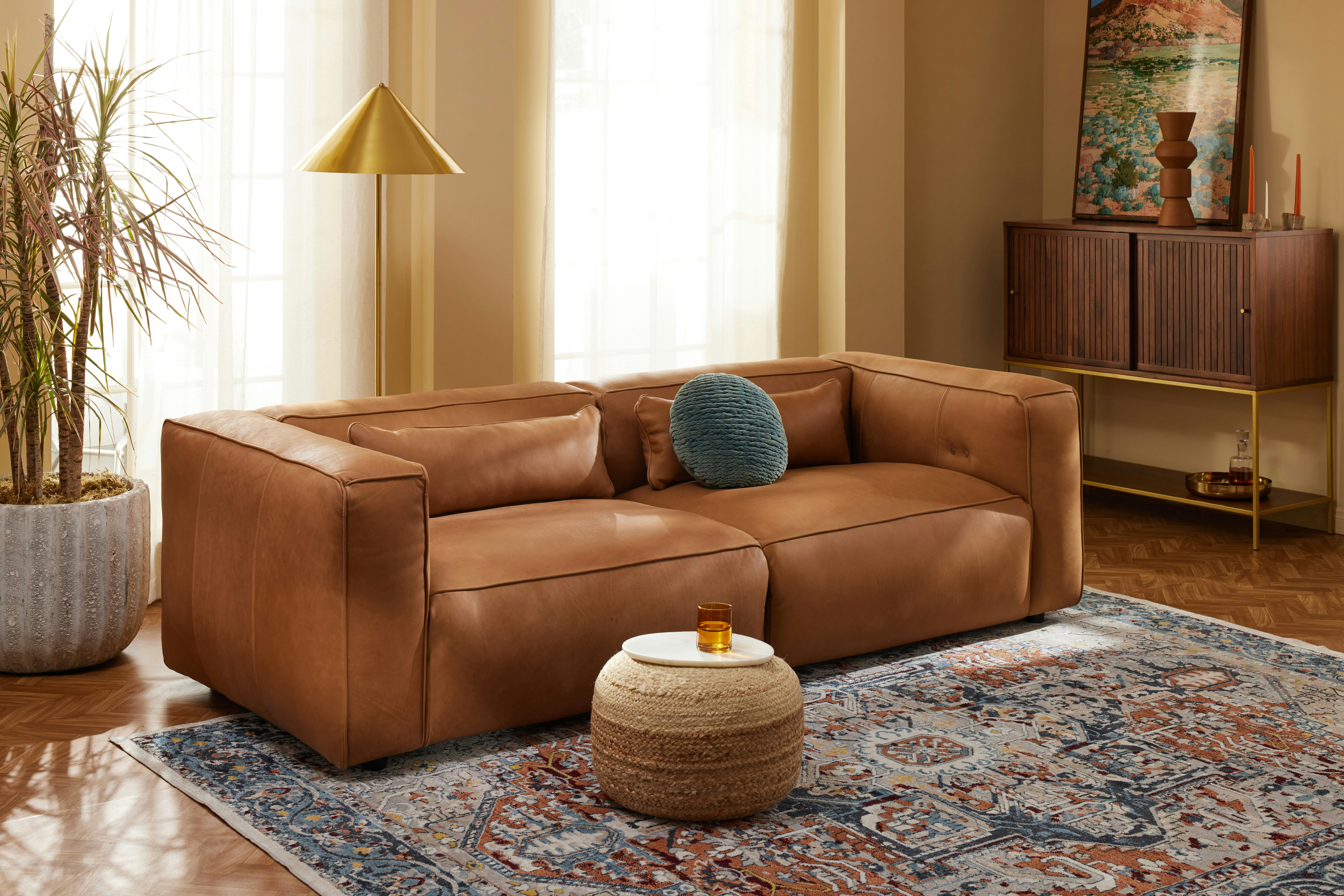 Joybird leather couch discount