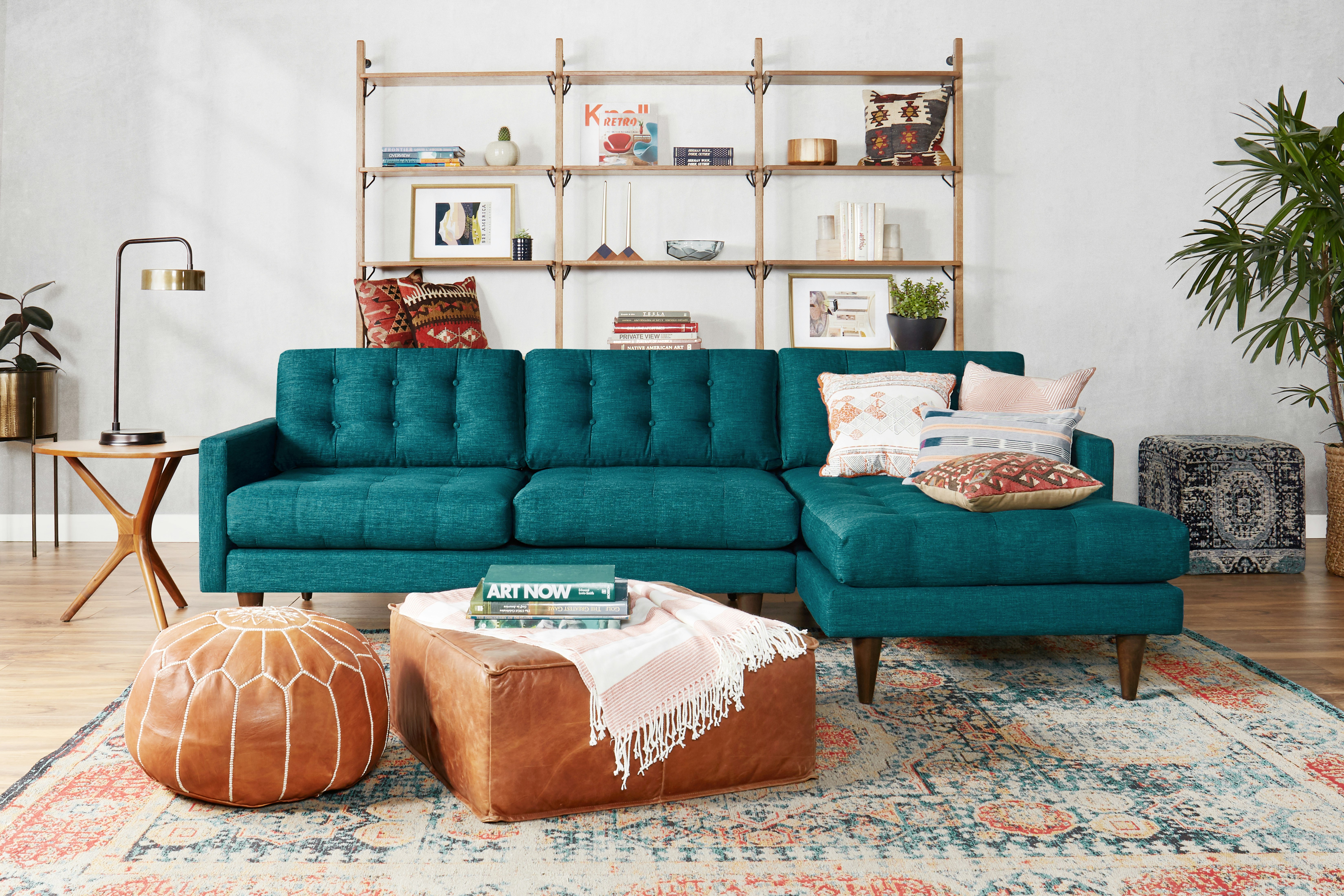 Eliot Sectional Key Largo Zenith Teal