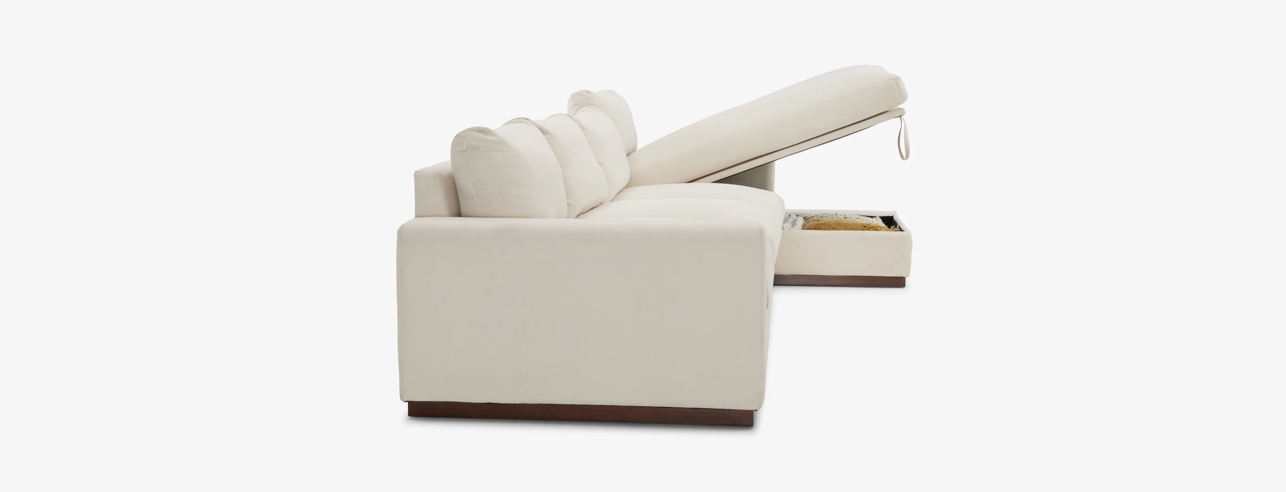 Holt Modular Grand Chaise Storage Sectional Caspiar Ivory