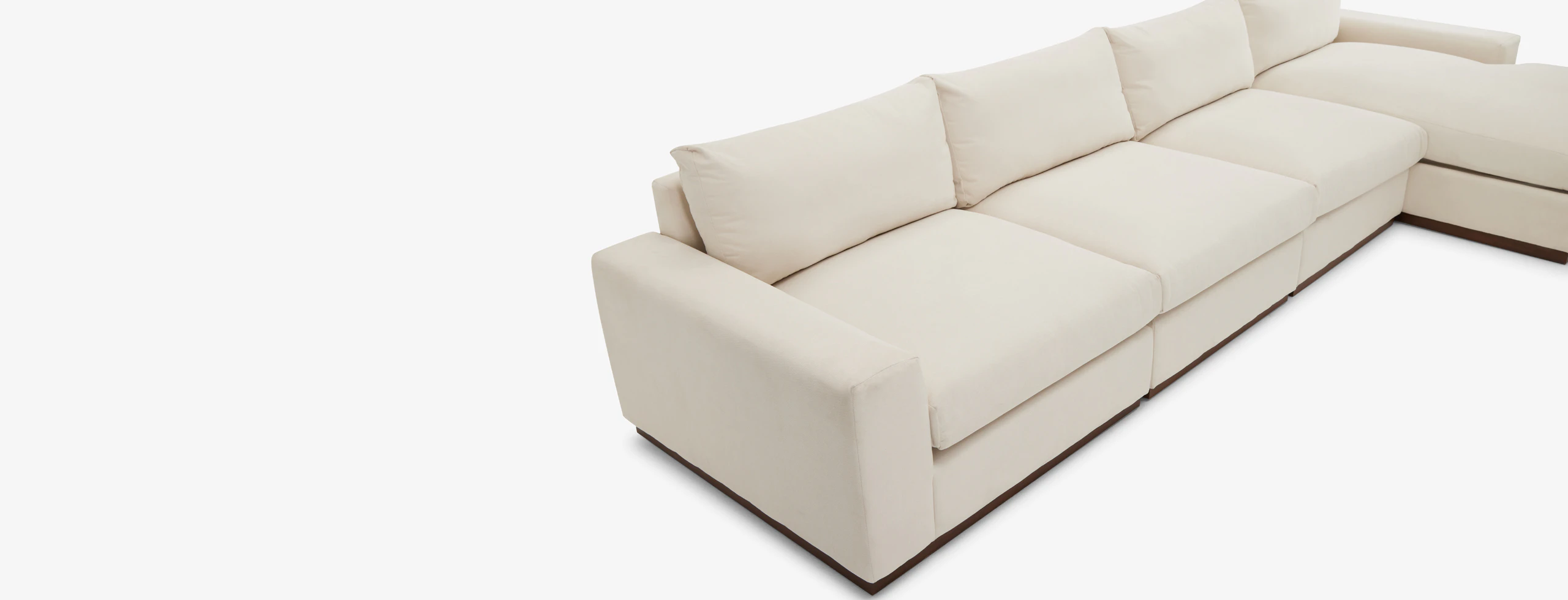Holt Modular Grand Chaise Storage Sectional Caspiar Ivory