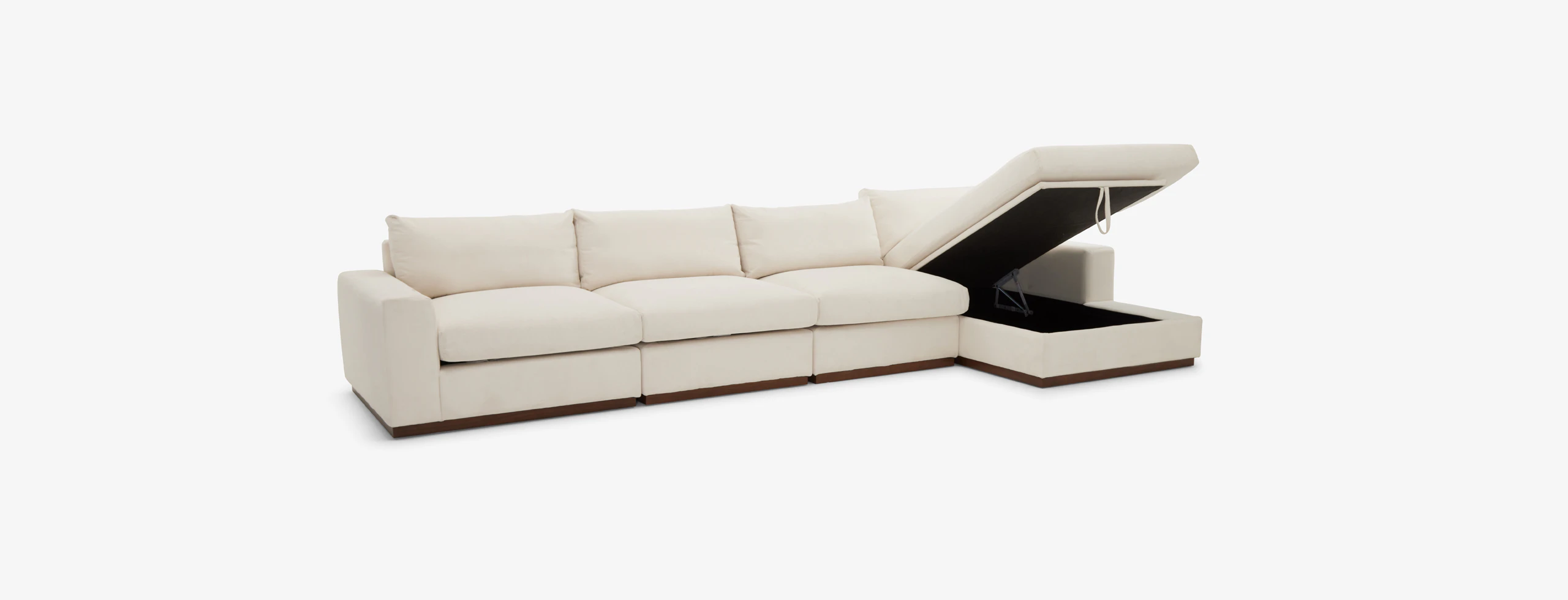 Holt Modular Grand Chaise Storage Sectional Caspiar Ivory