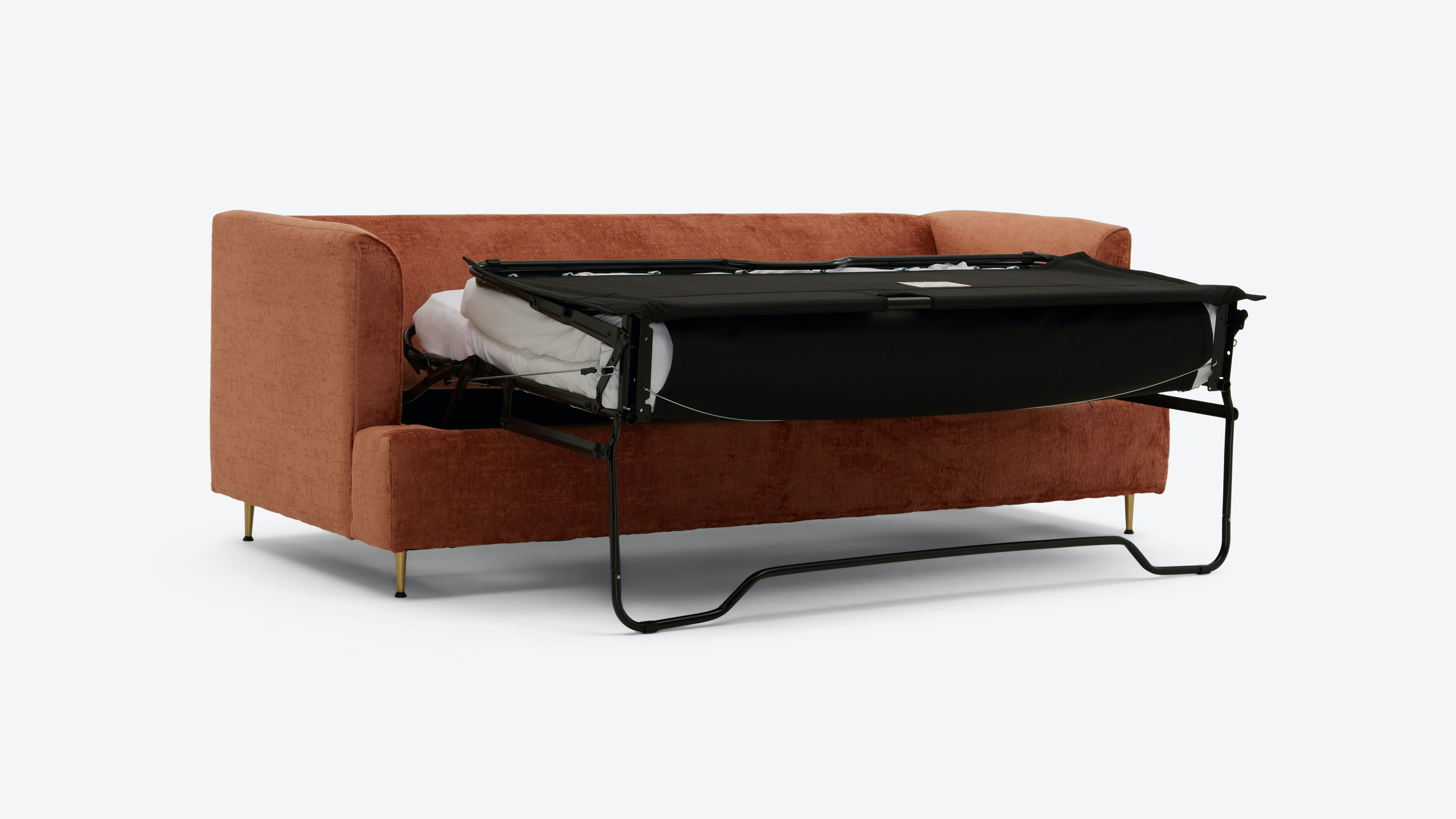 Aime Sleeper Sofa Plush Terra Rose