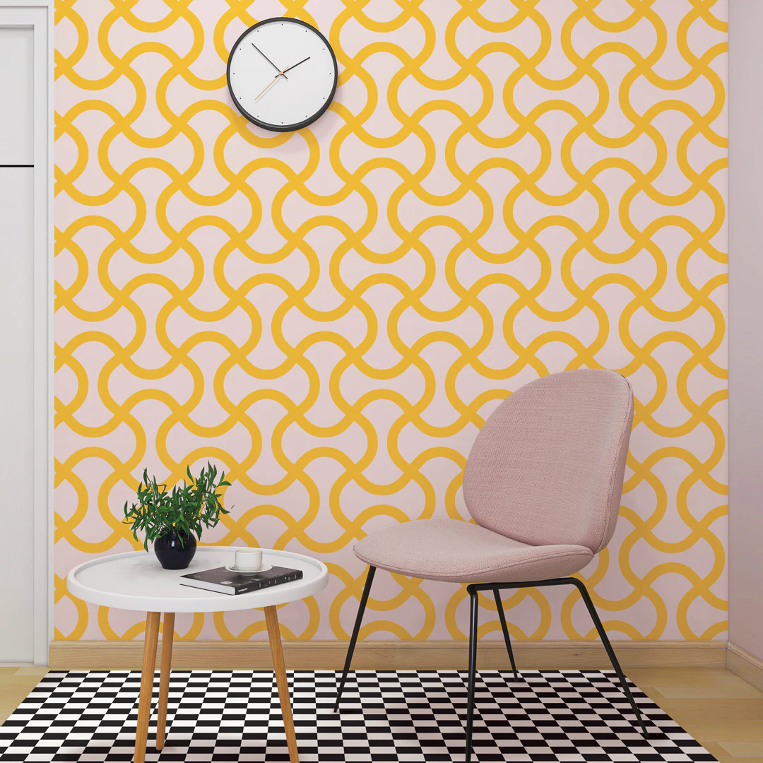Mod Waves Wallpaper Yellow