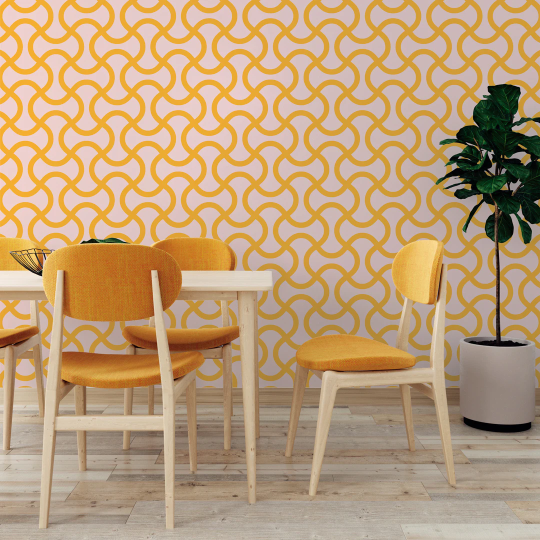 Mod Waves Wallpaper Yellow