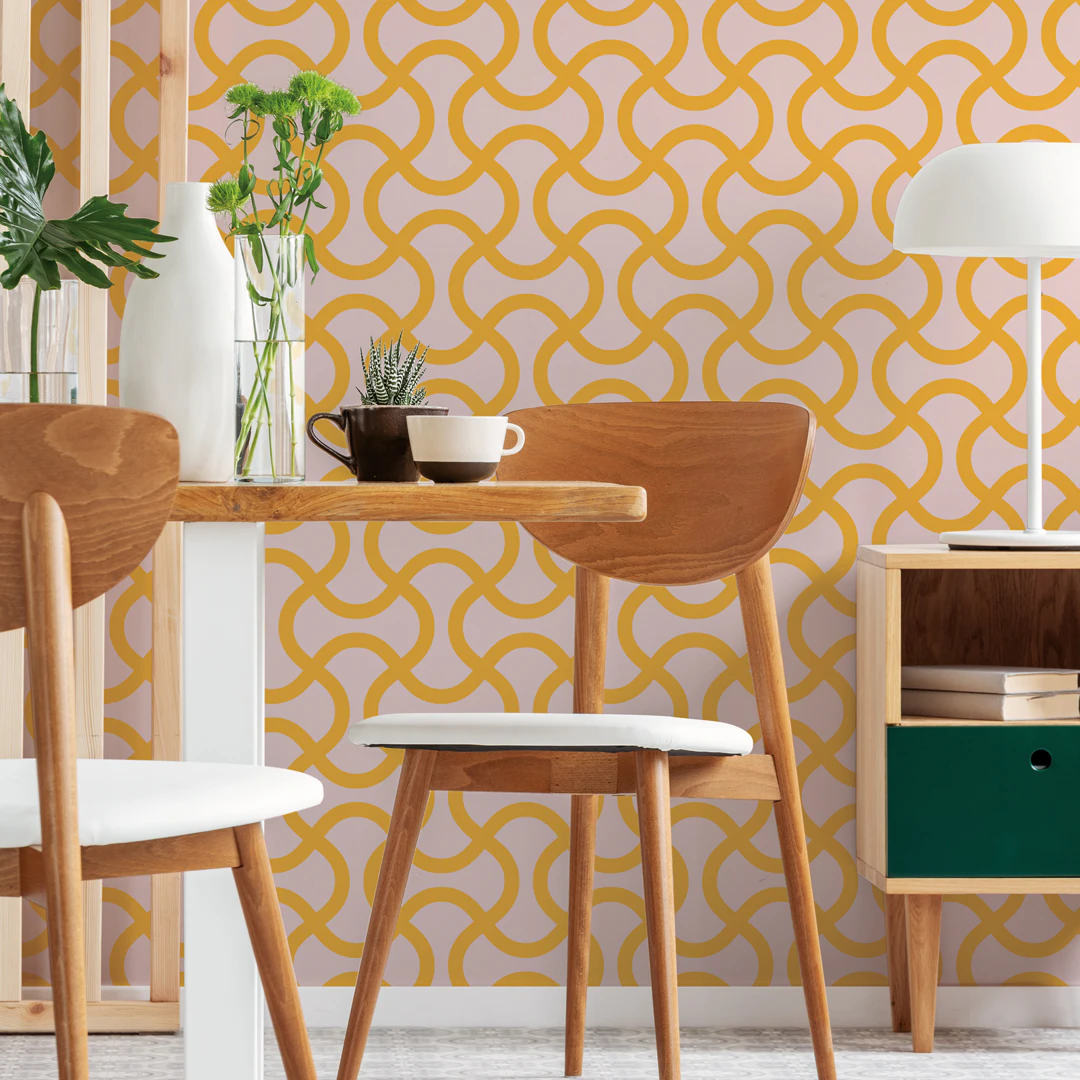 Mod Waves Wallpaper Yellow
