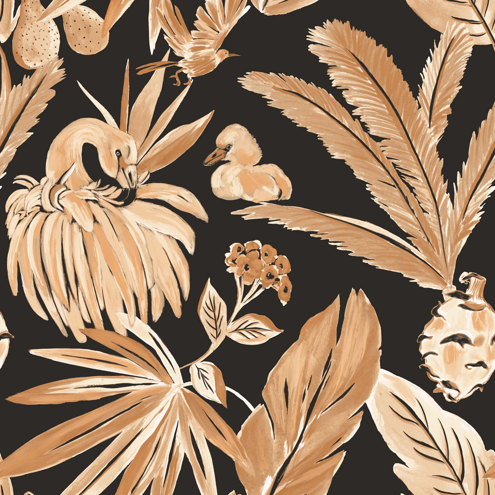 Palm Lagoon Wallpaper Black