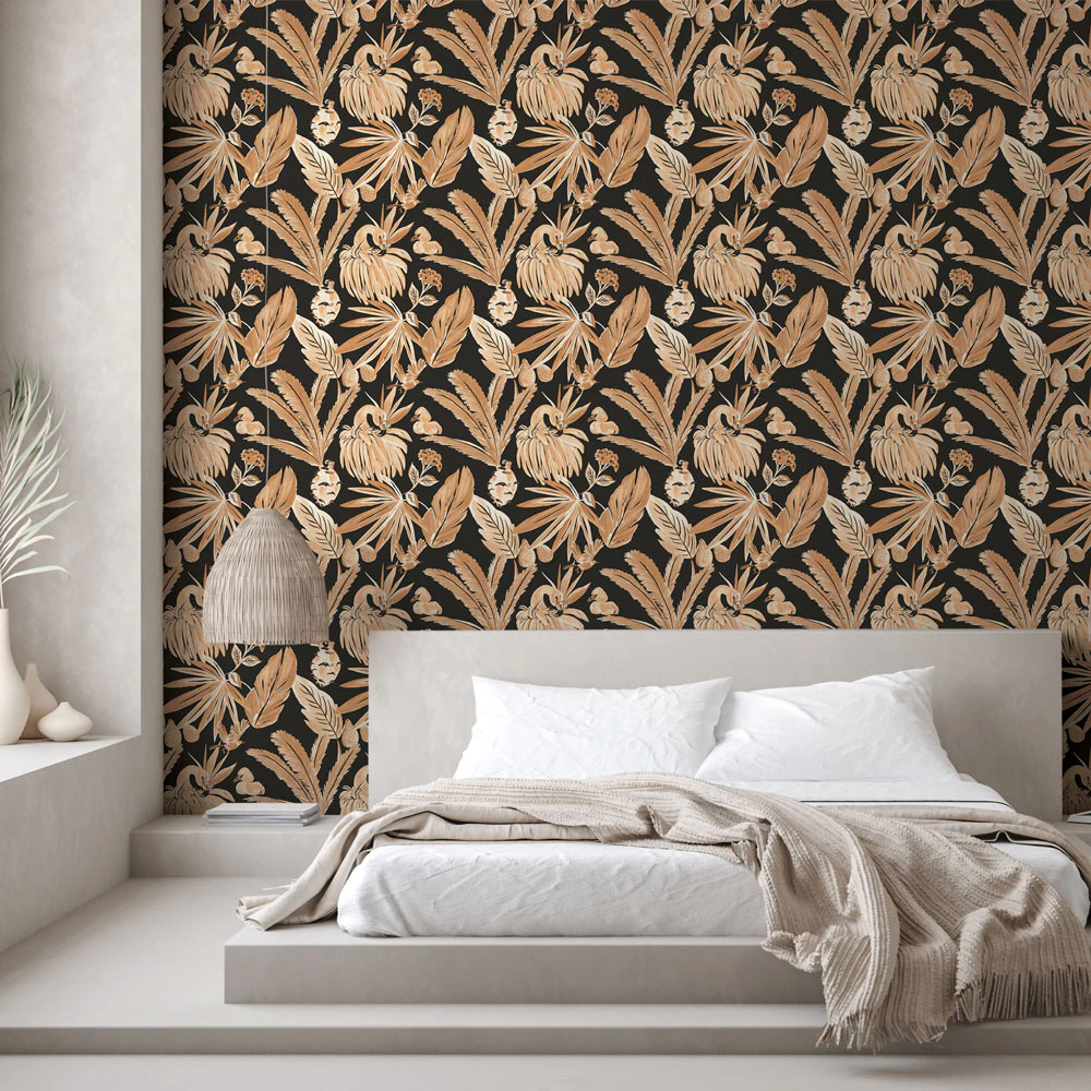 Palm Lagoon Wallpaper Black