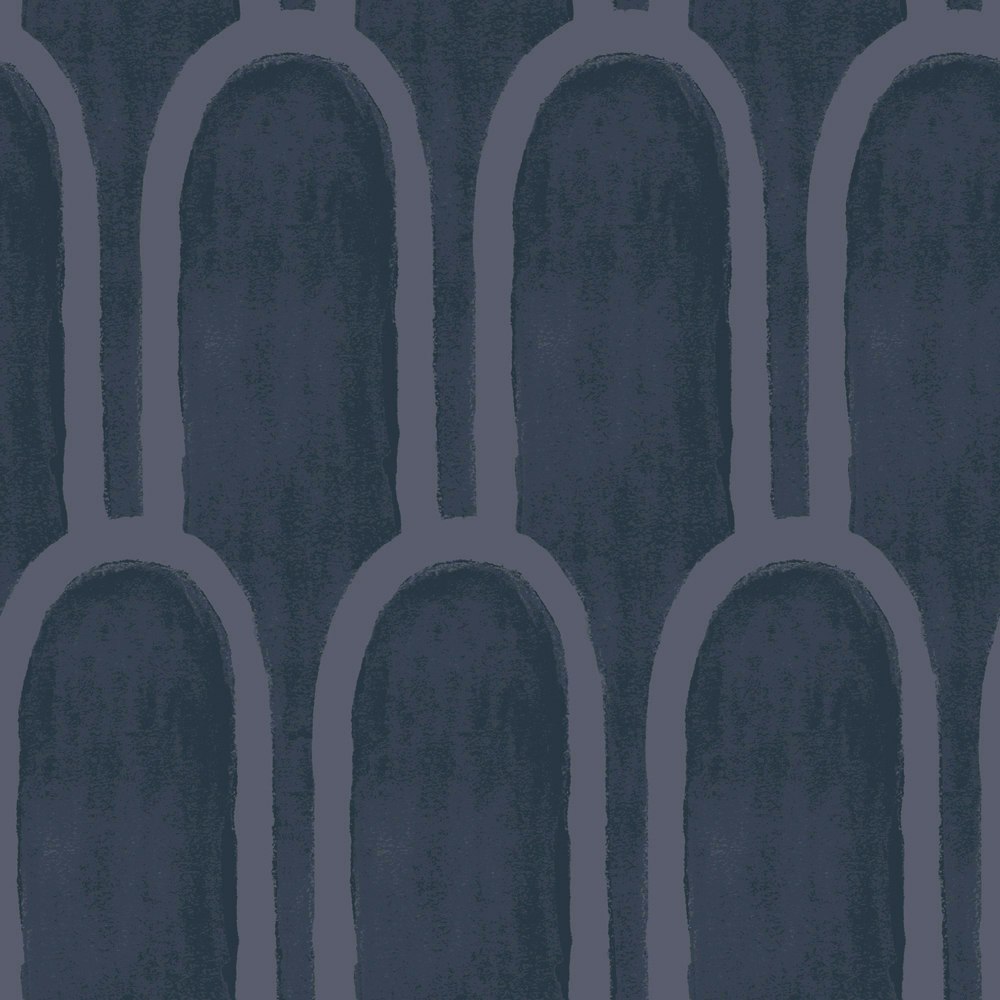 Tranquil Arcs Wallpaper Blue