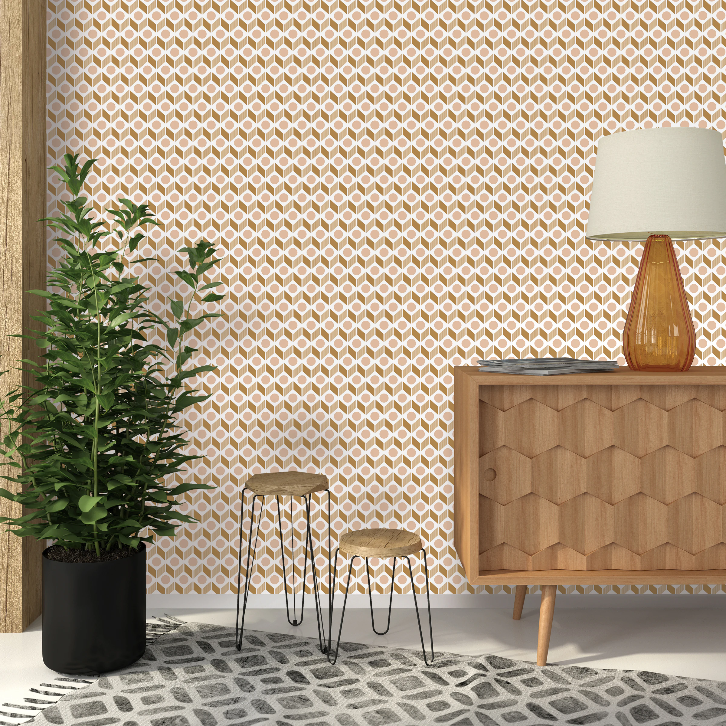 Tesserae Wallpaper Brown