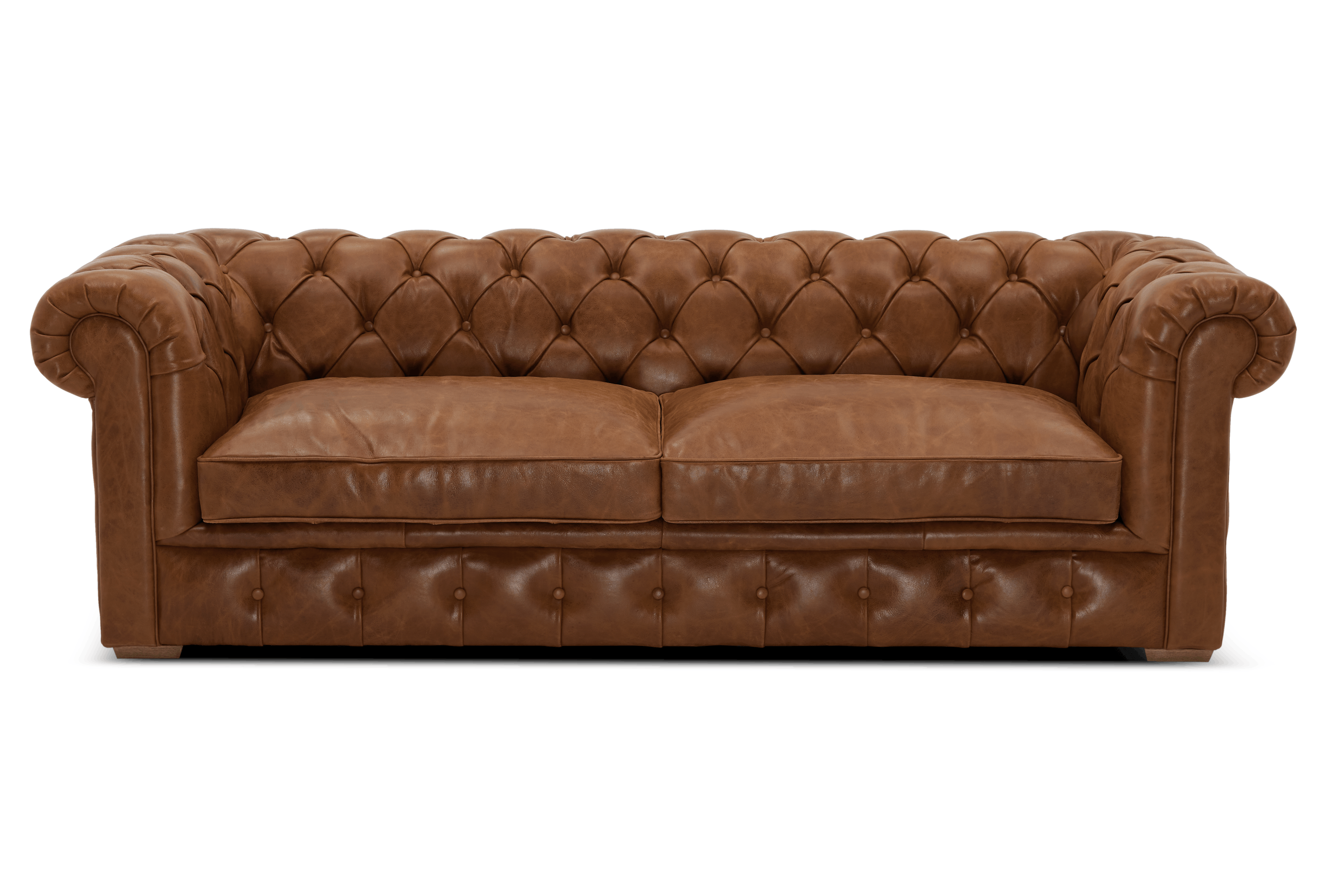 vntgcml clayton leather sofa vintage camel
