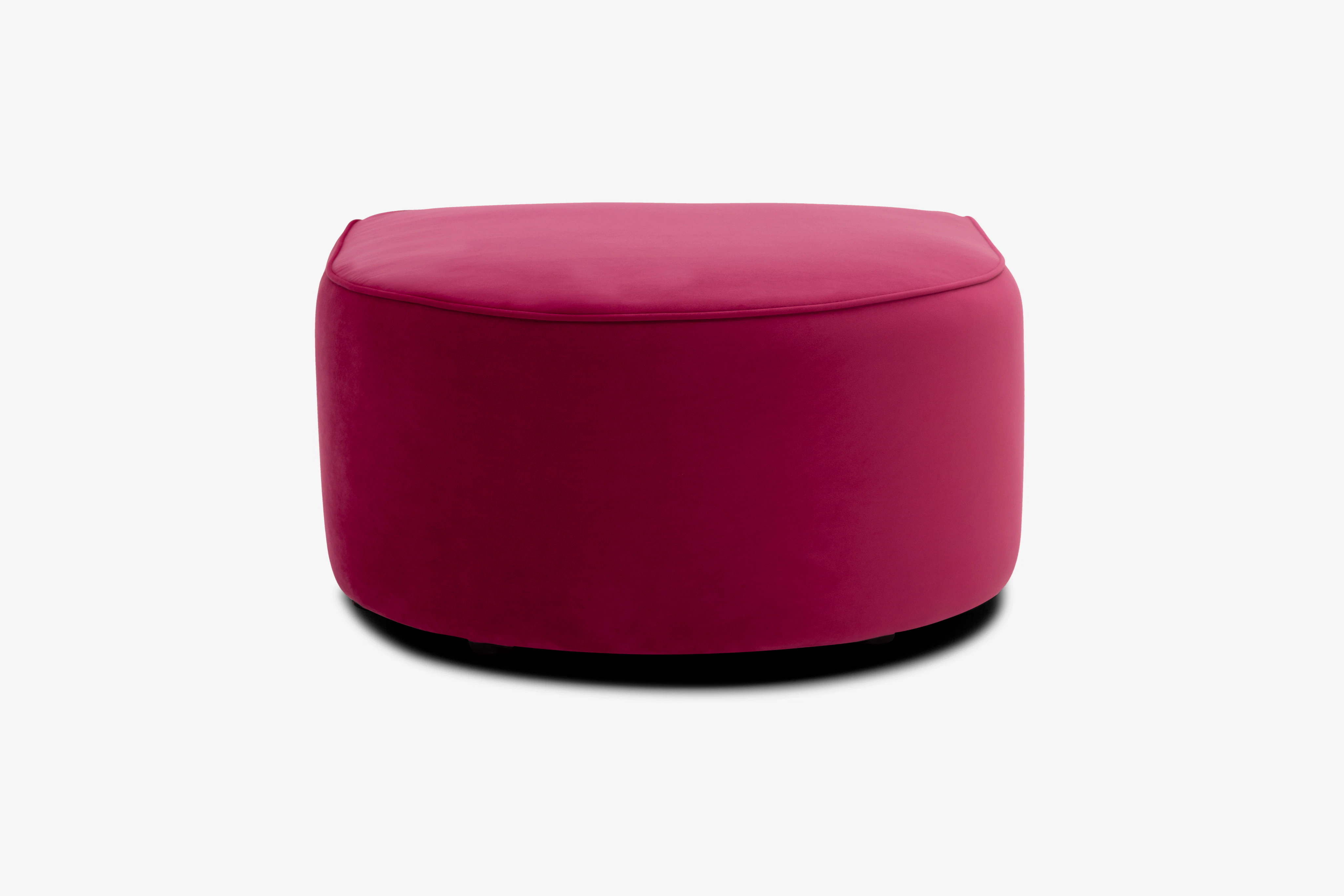 Diane Curved Ottoman Royale Berry