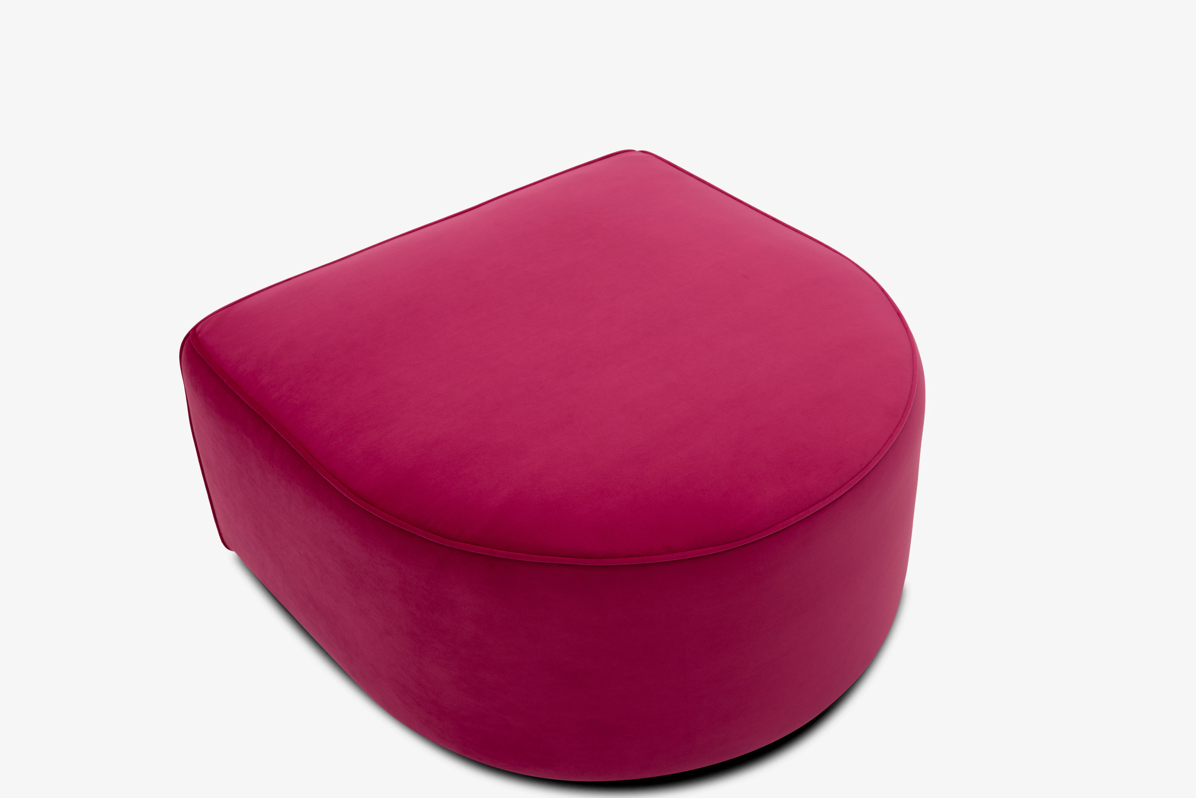 Diane Curved Ottoman Royale Berry