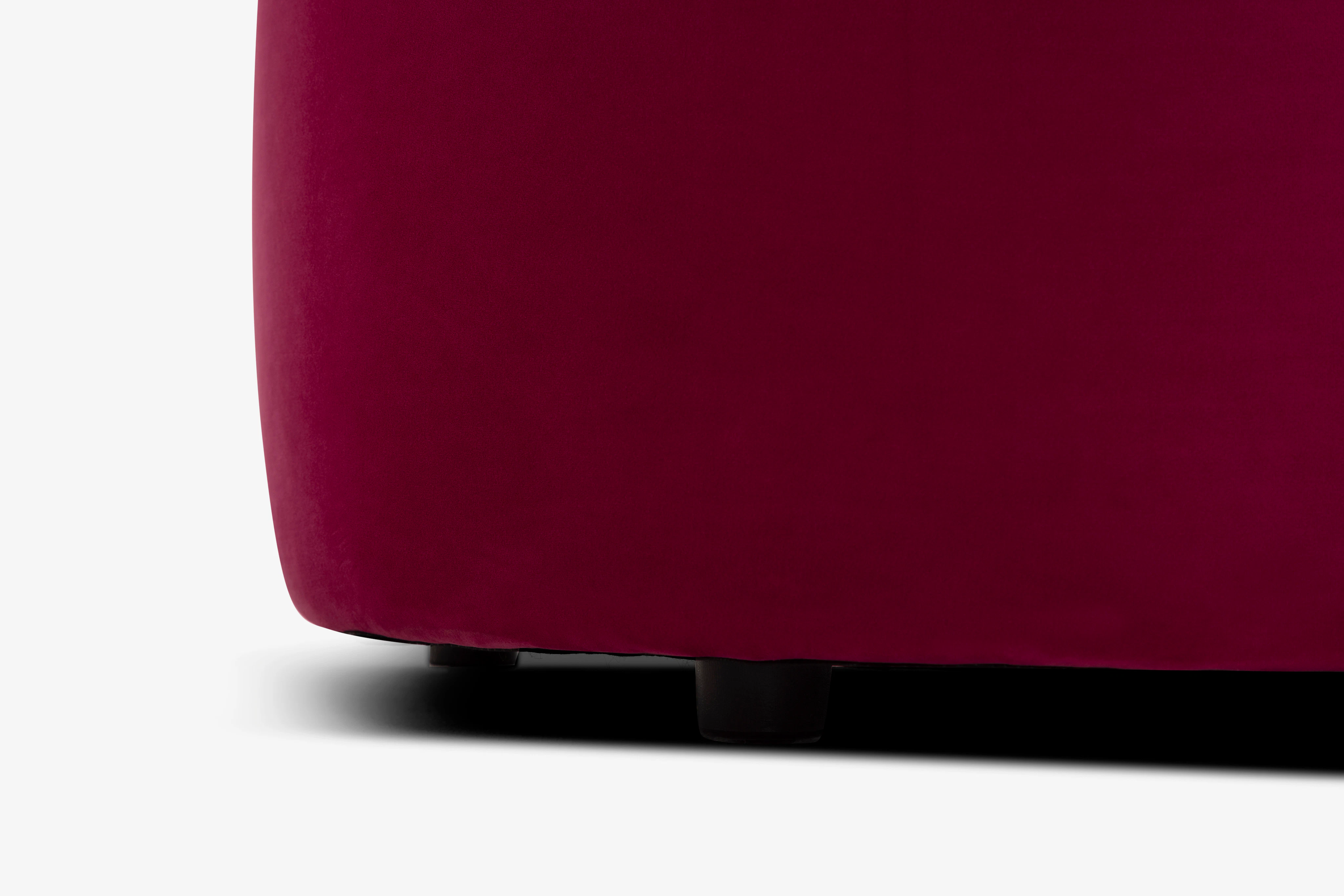 Diane Curved Ottoman Royale Berry