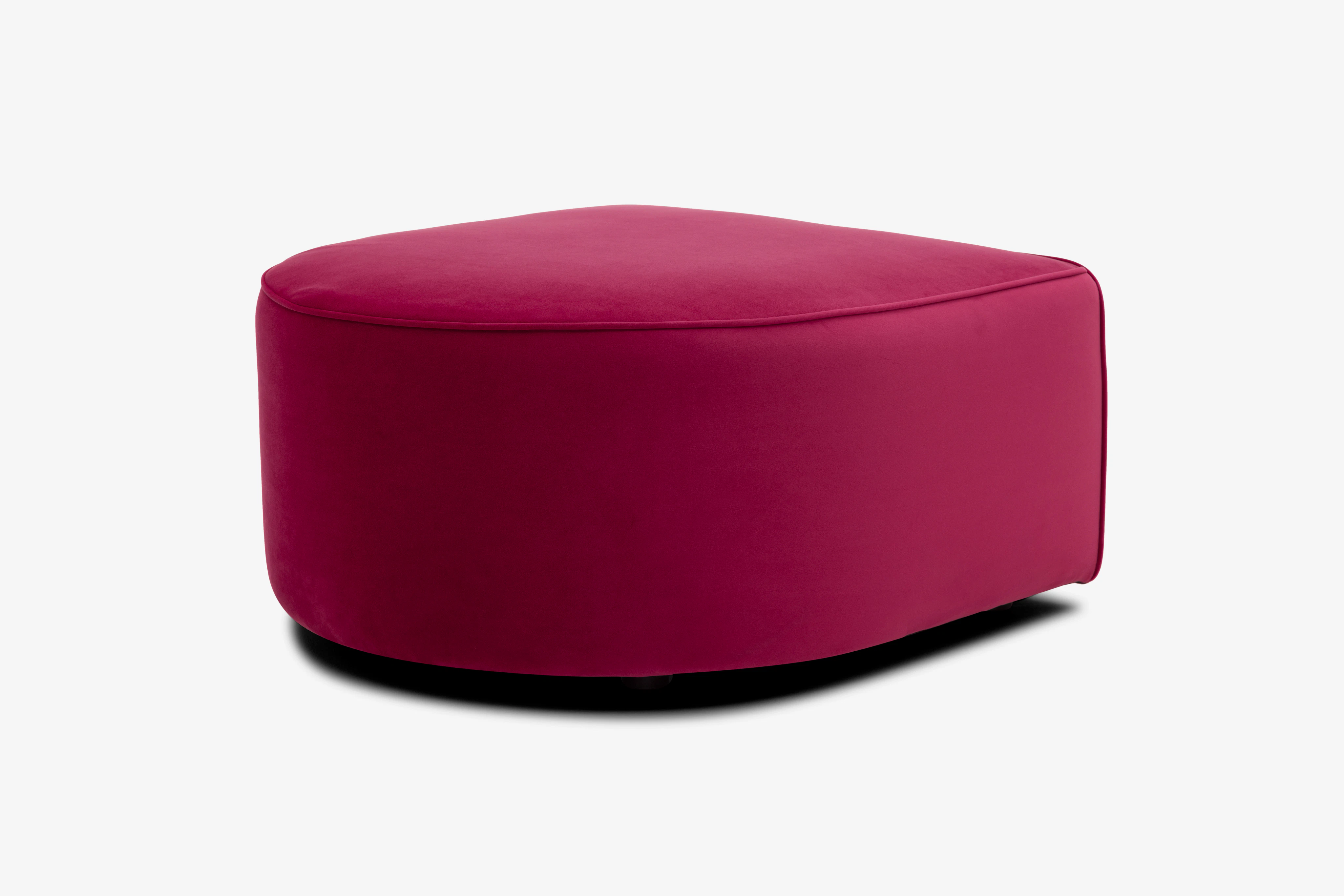 Diane Curved Ottoman Royale Berry