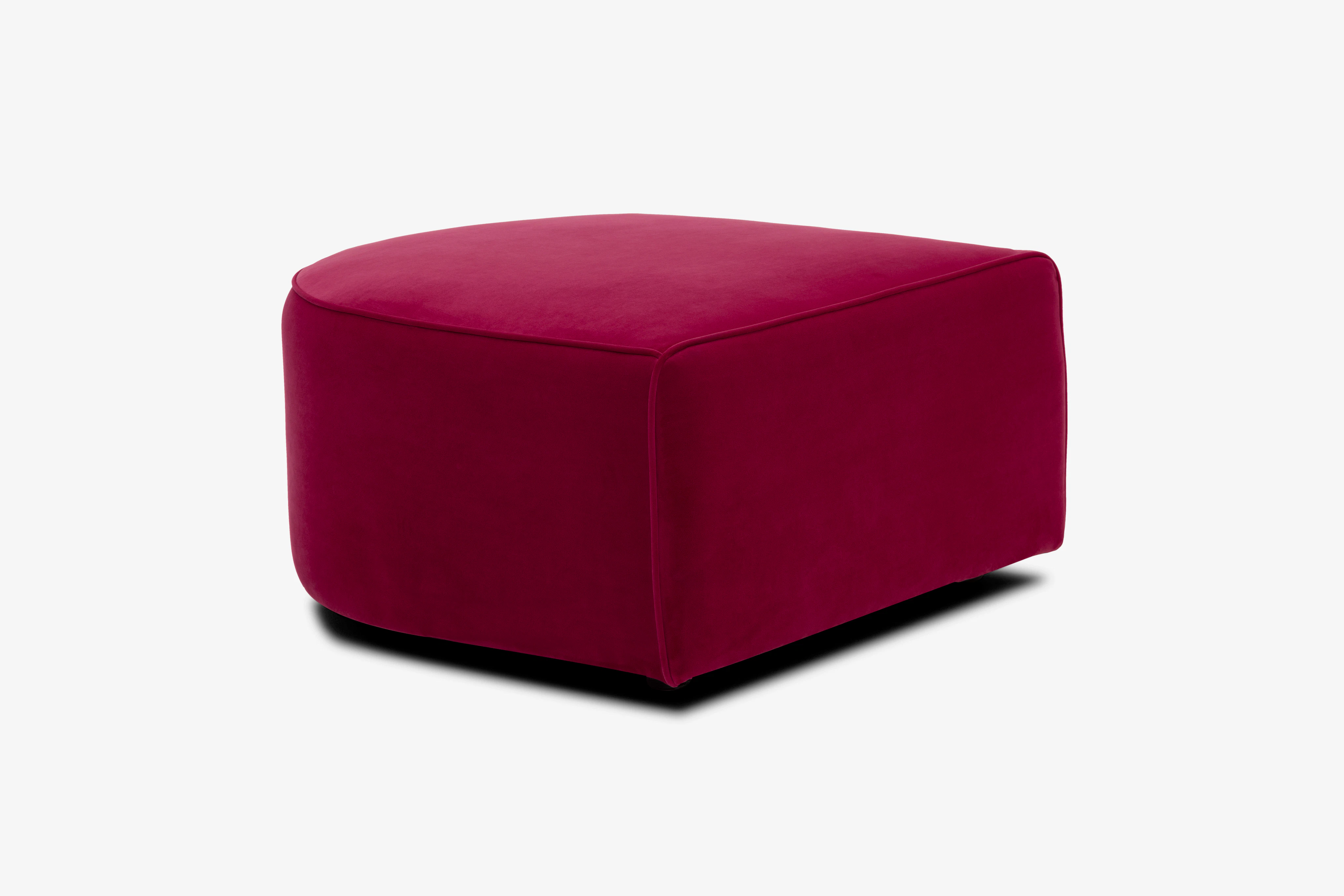 Diane Curved Ottoman Royale Berry