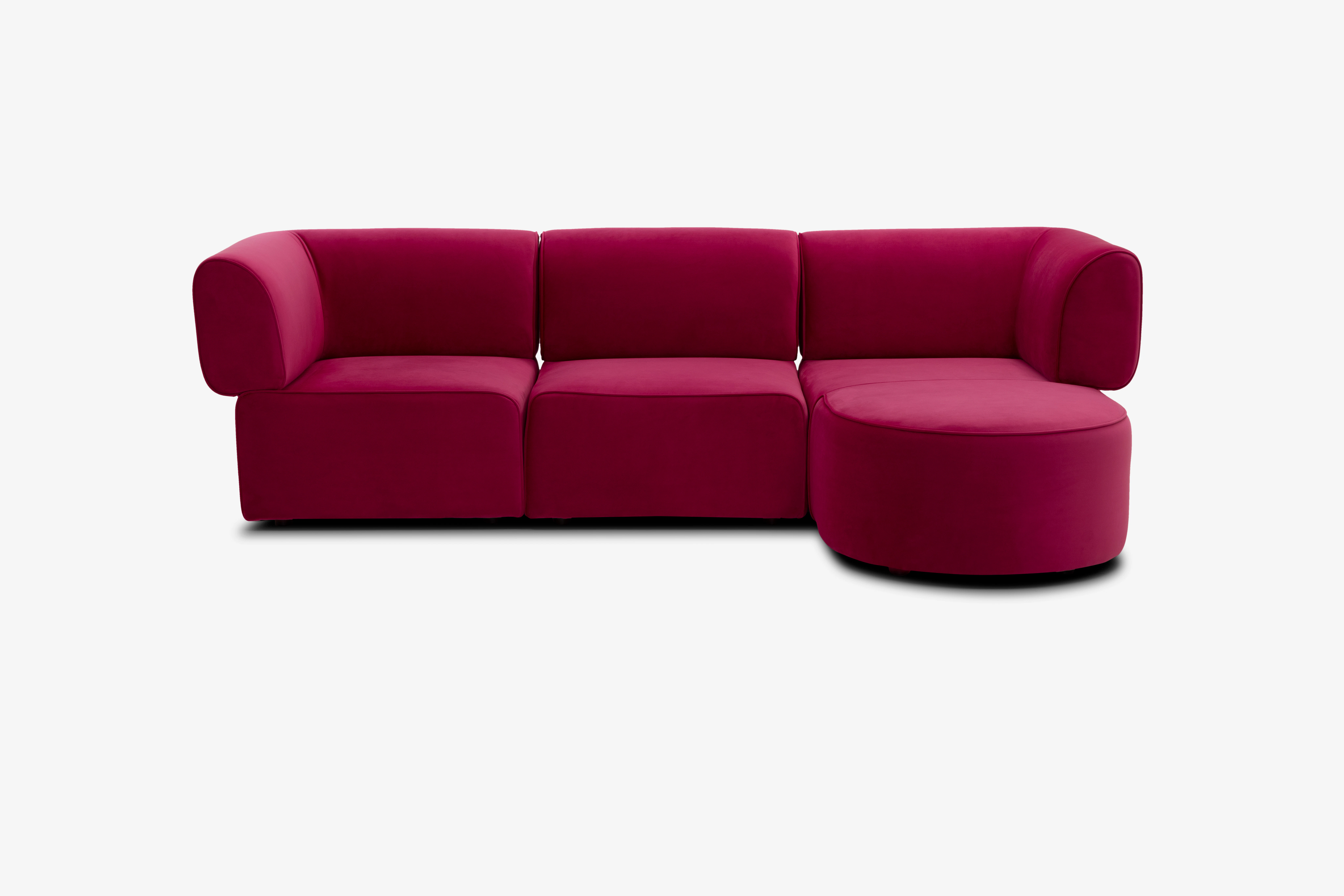 Diane Modular Chaise Sectional Royale Berry