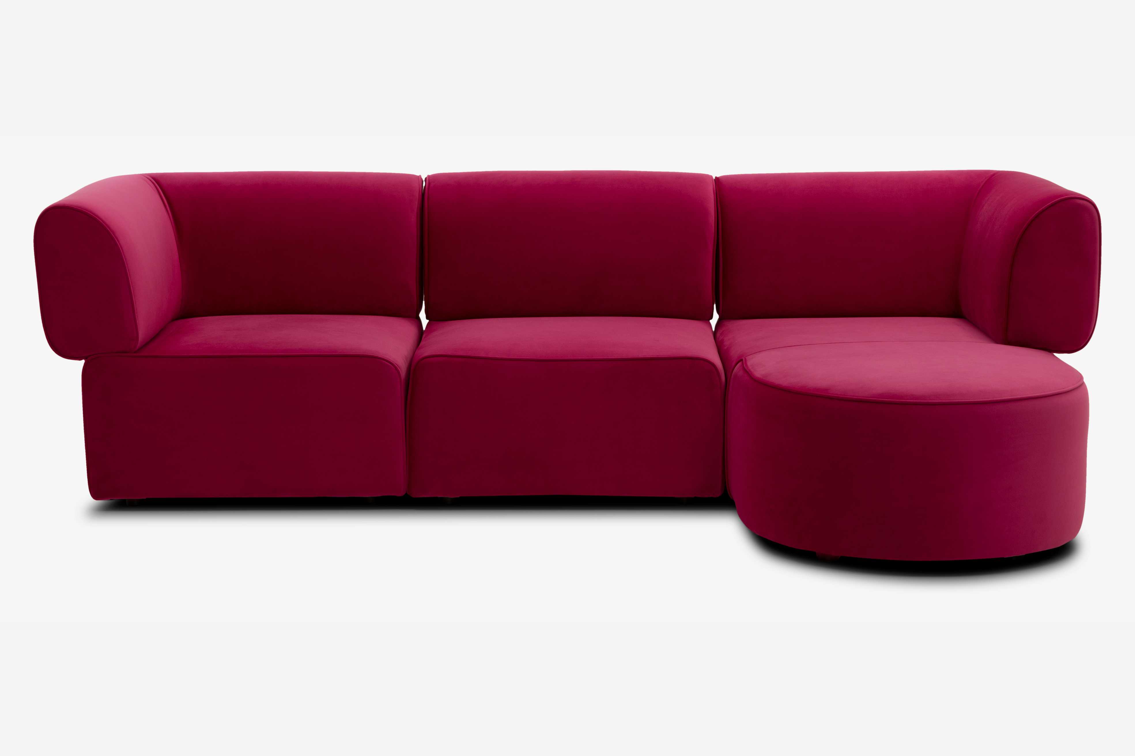 Diane Modular Chaise Sectional Royale Berry