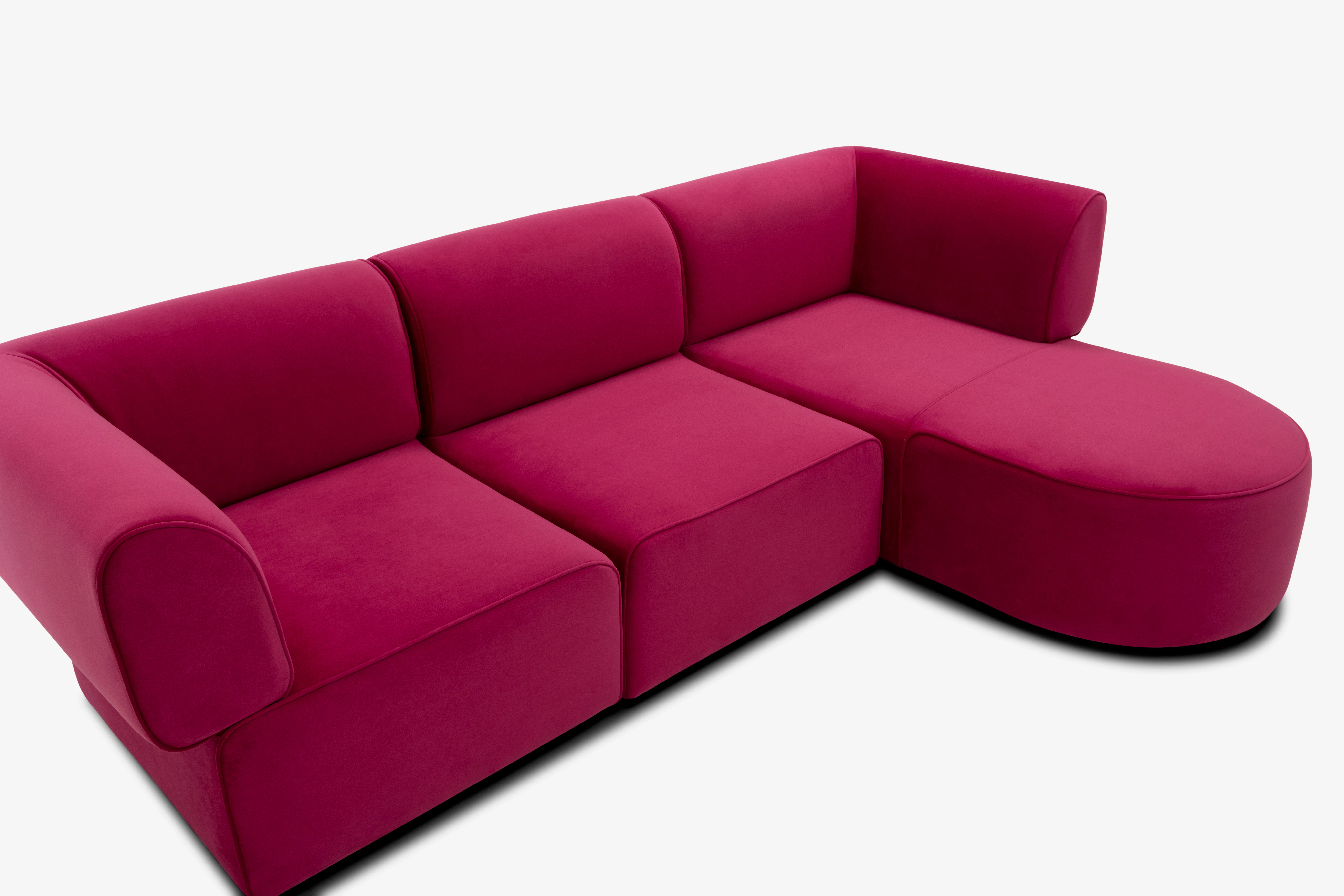 Diane Modular Chaise Sectional Royale Berry