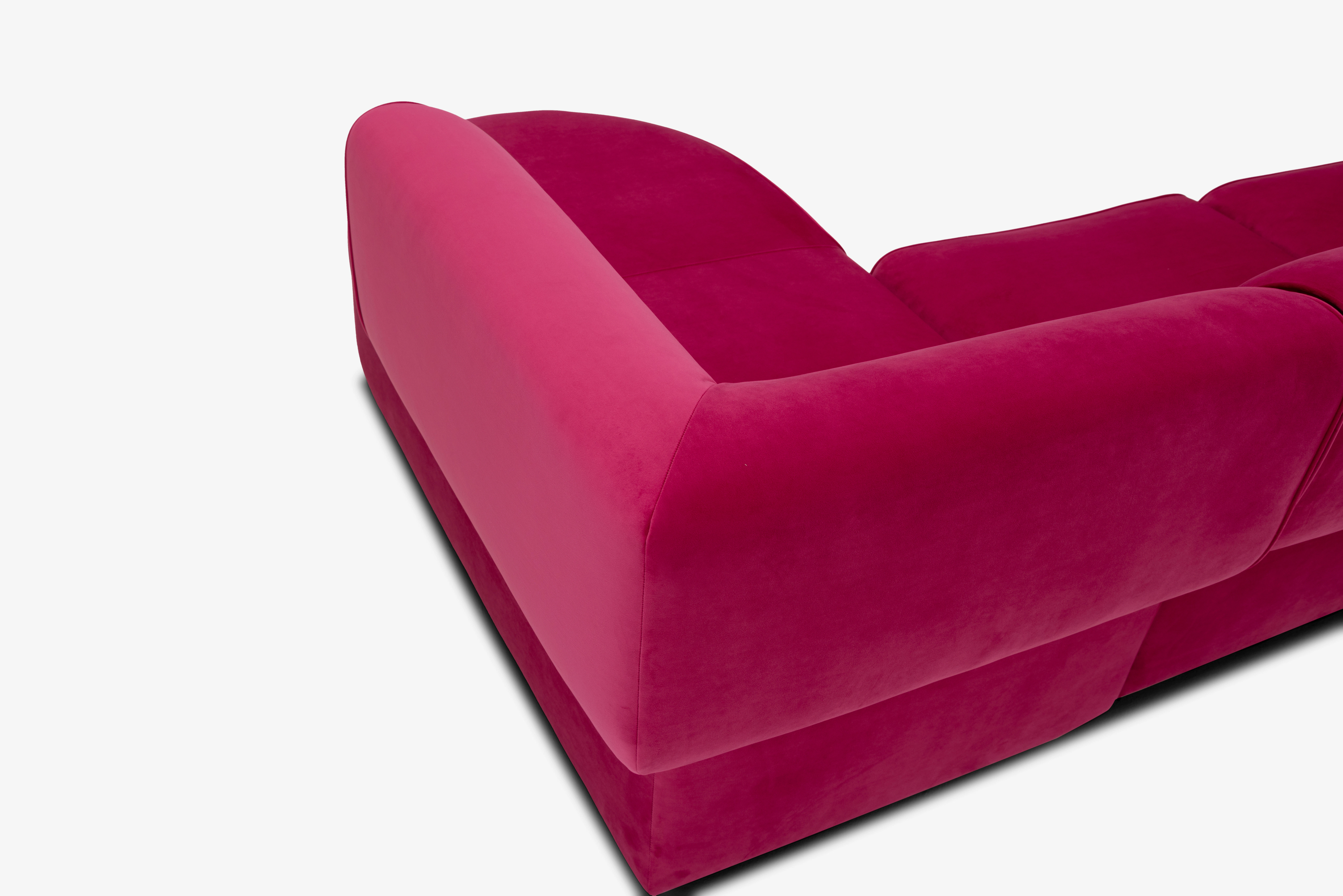 Diane Modular Chaise Sectional Royale Berry