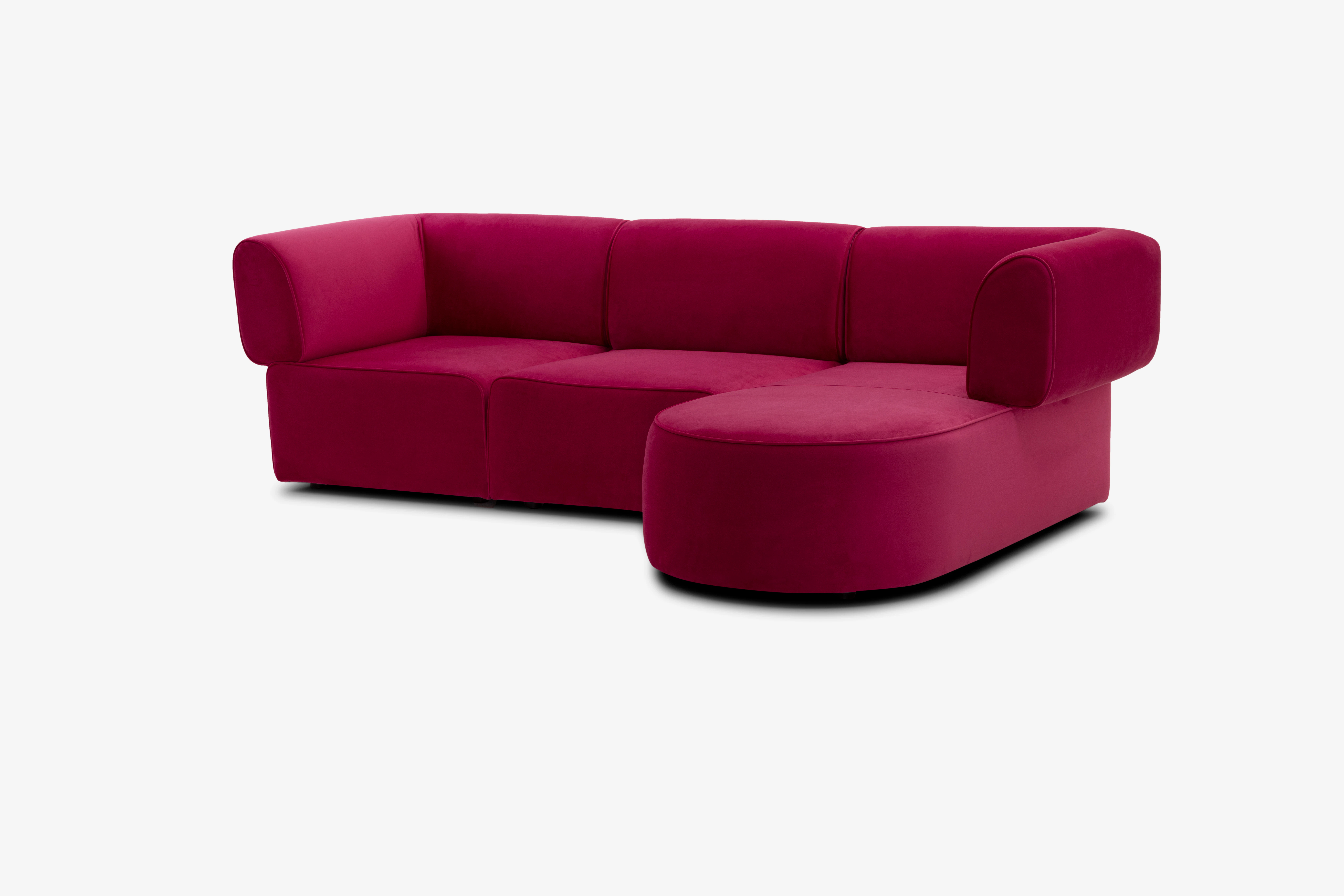 Diane Modular Chaise Sectional Royale Berry