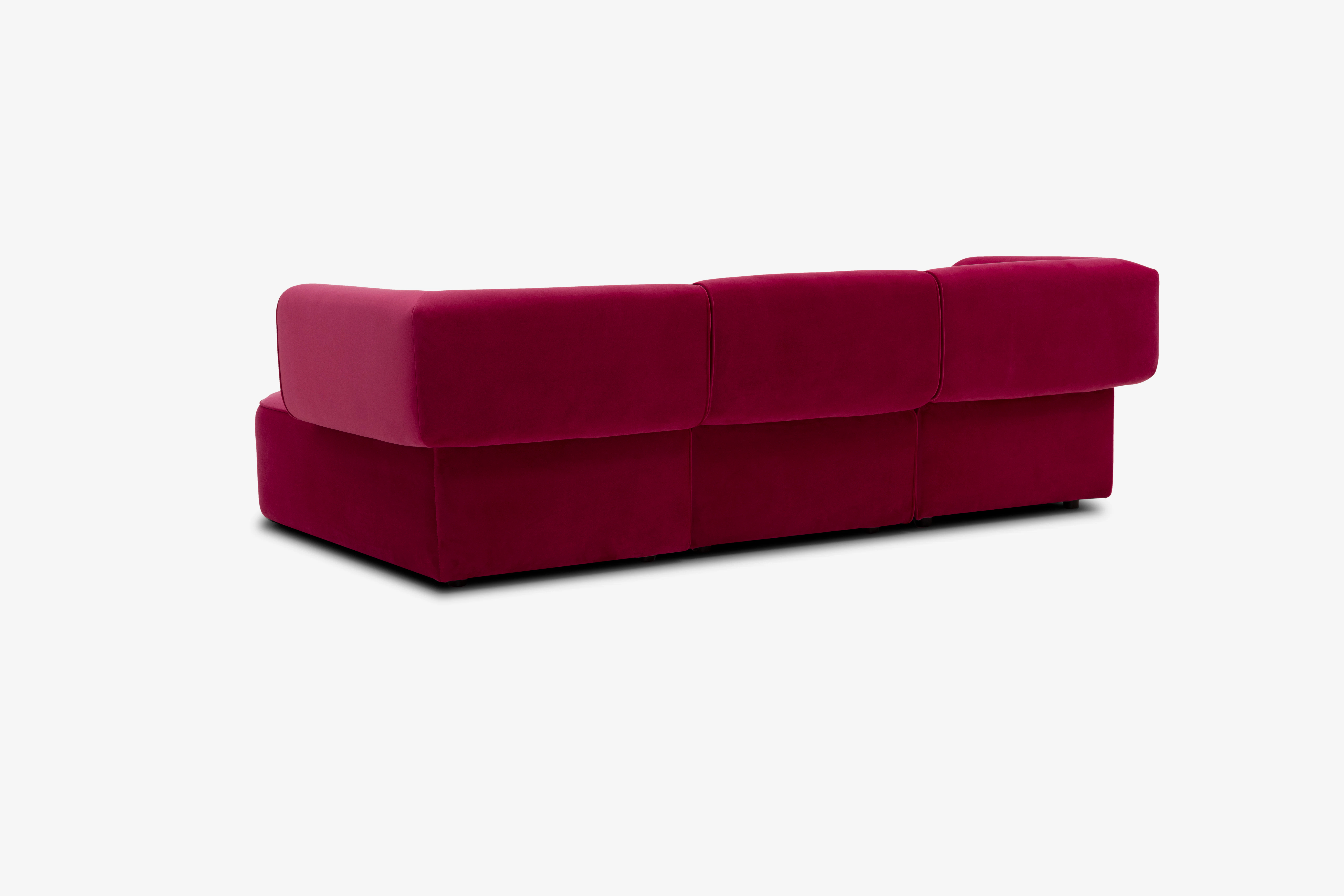 Diane Modular Chaise Sectional Royale Berry
