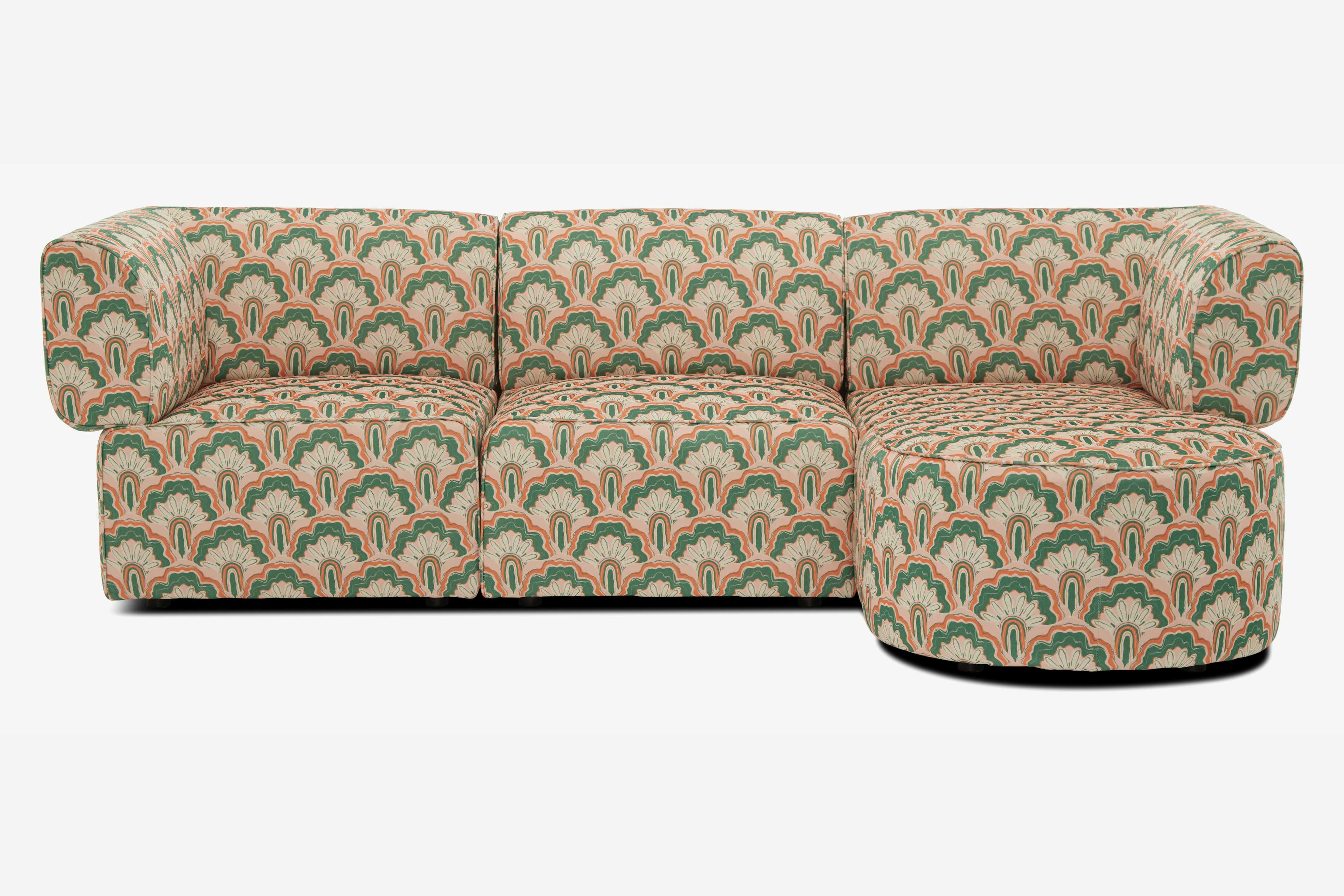 Deco Peacock Diane Modular Chaise Sectional Limited Edition
