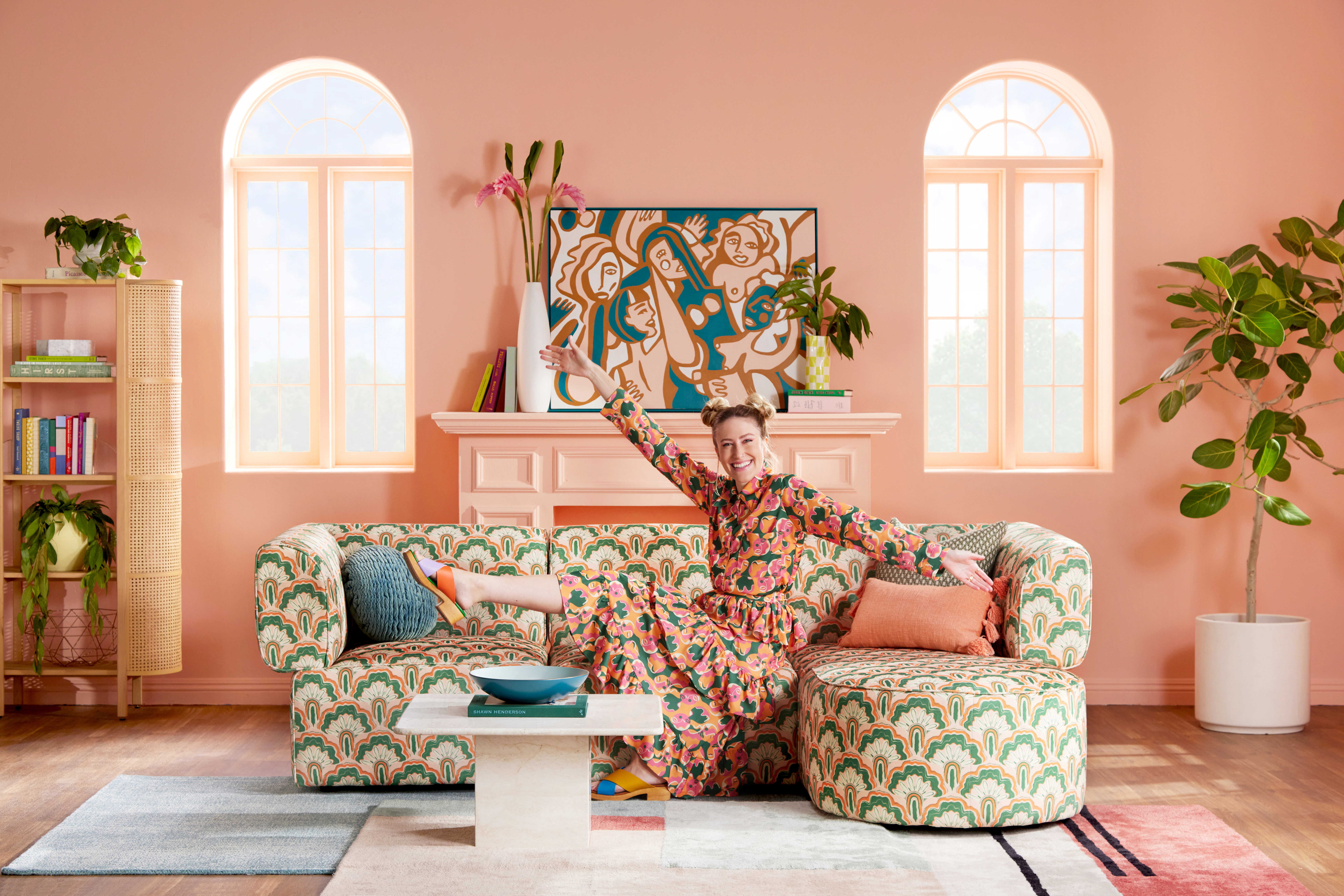 Diane Modular Chaise Sectional Deco Peacock