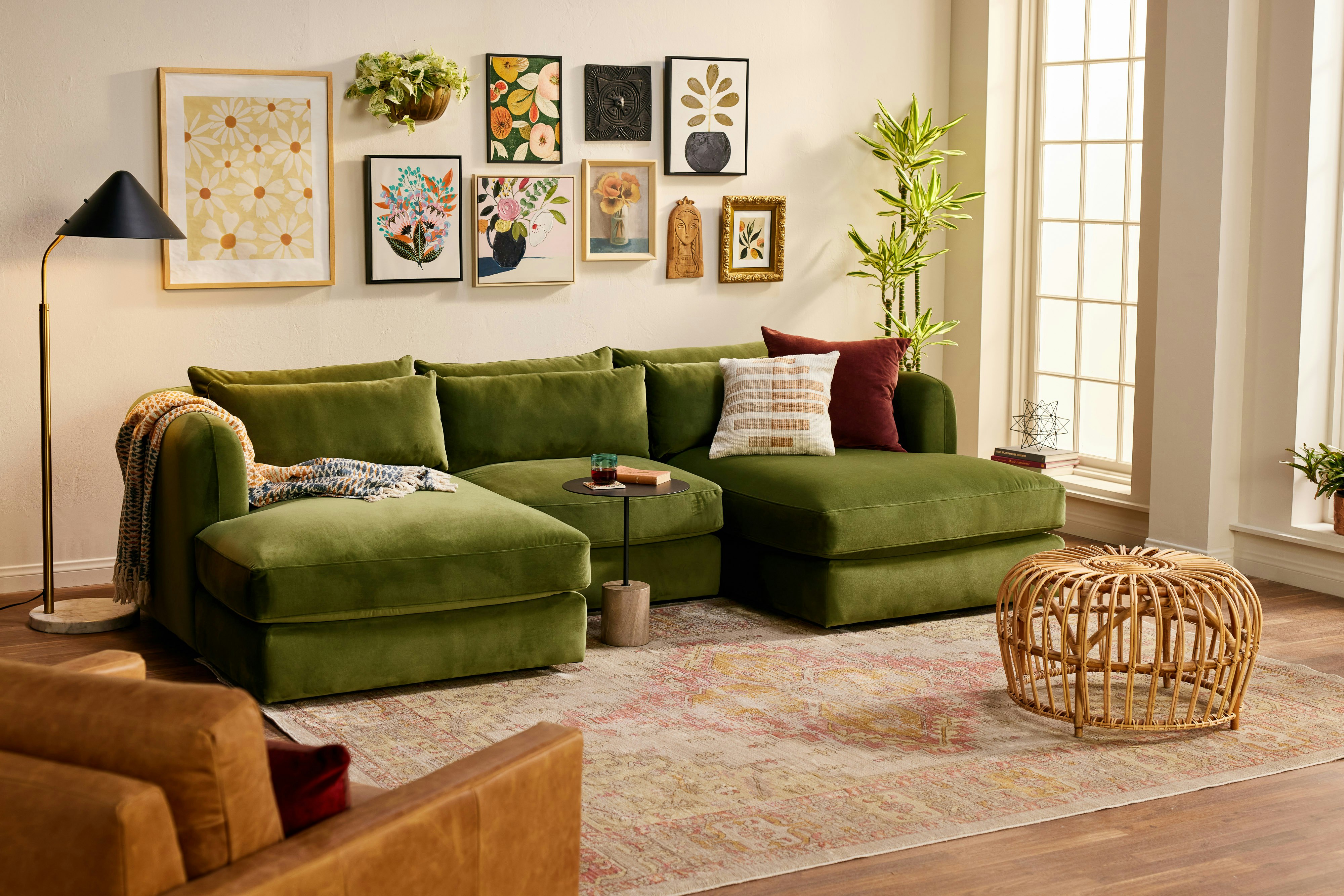 Sebastian Modular Chaise Sectional Royale Forest