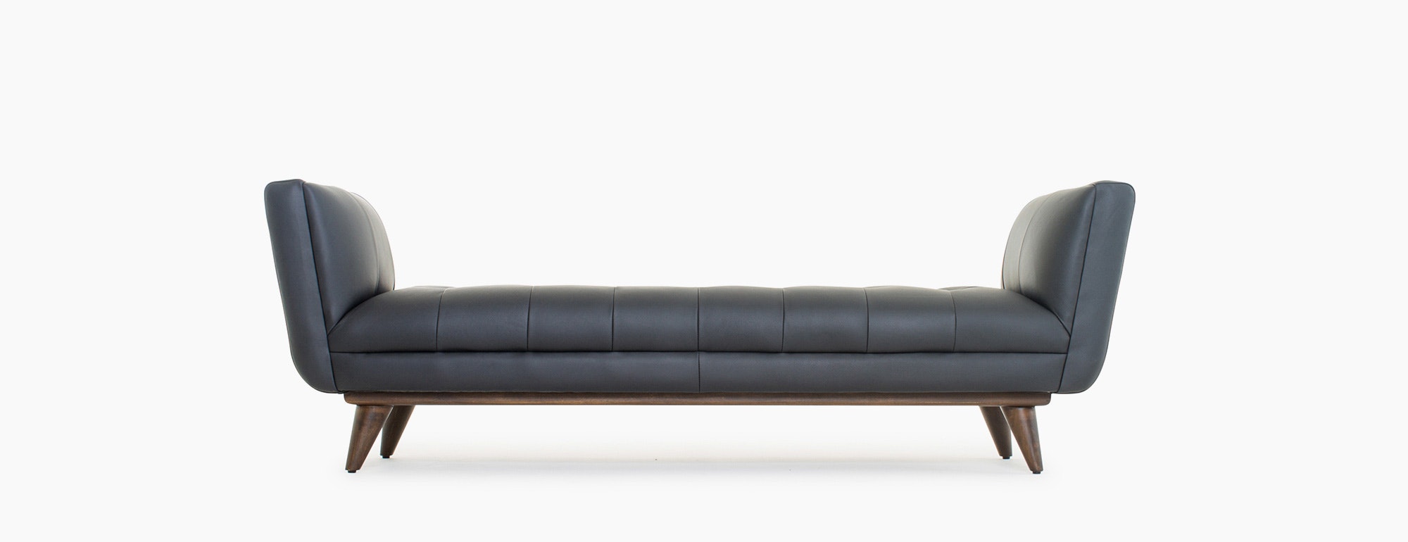 Hughes Leather Bench Joybird - Shown In Brighton Black Leather hughes leather bench joybird - shown in brighton black leather