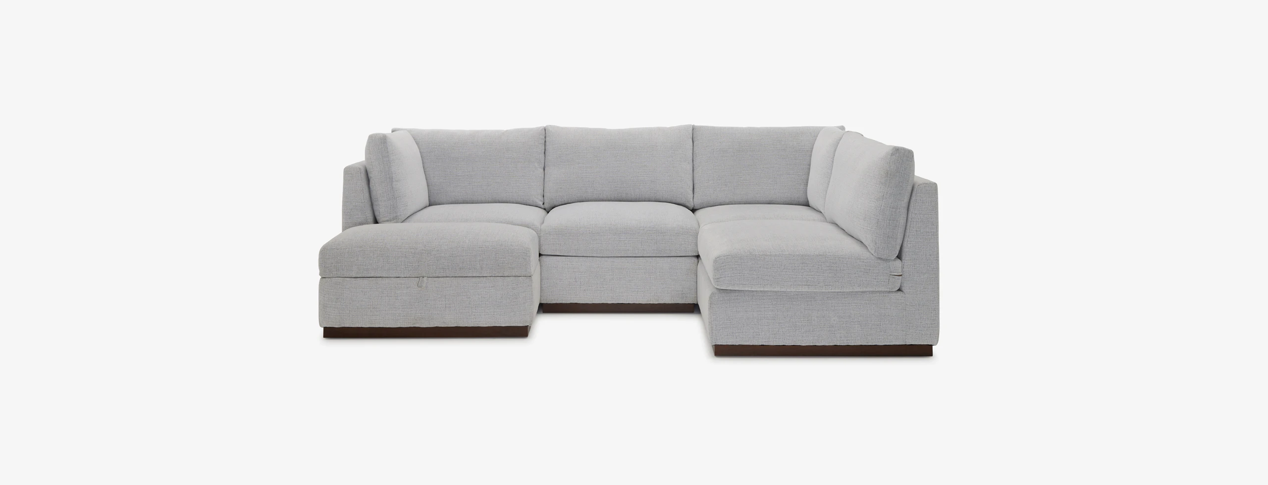 Holt Petite Modular Sofa Storage Sectional Clearview Ice