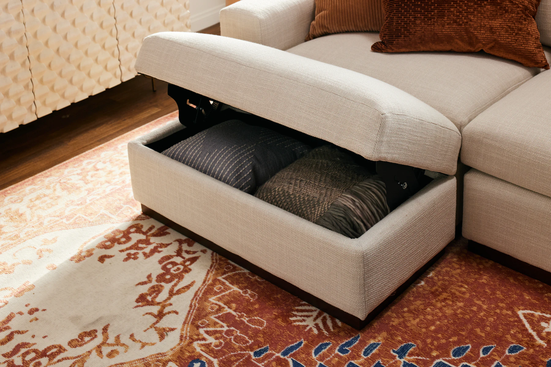 Holt Petite Half Storage Ottoman