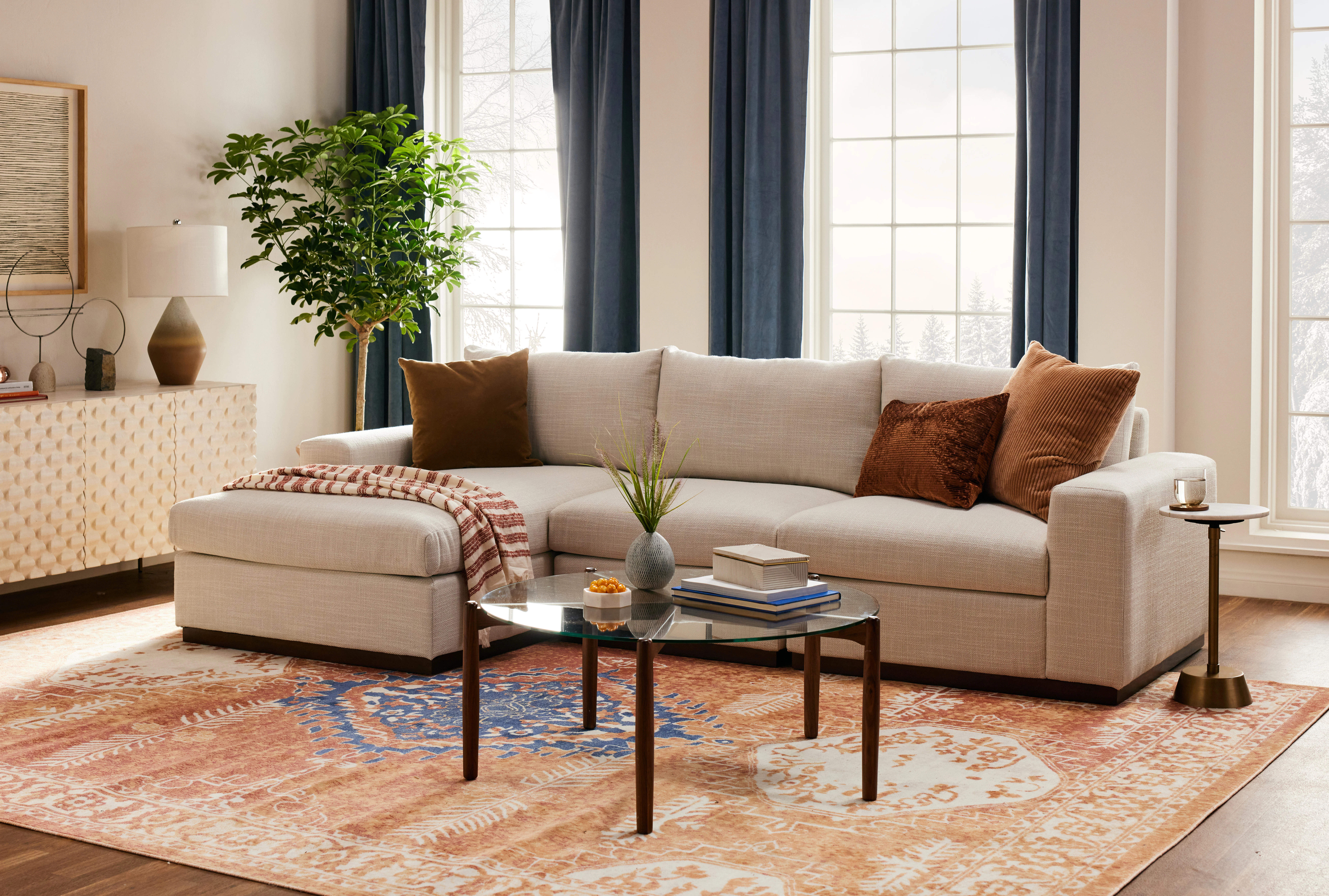 Holt Petite Modular Sectional with Storage Ottoman