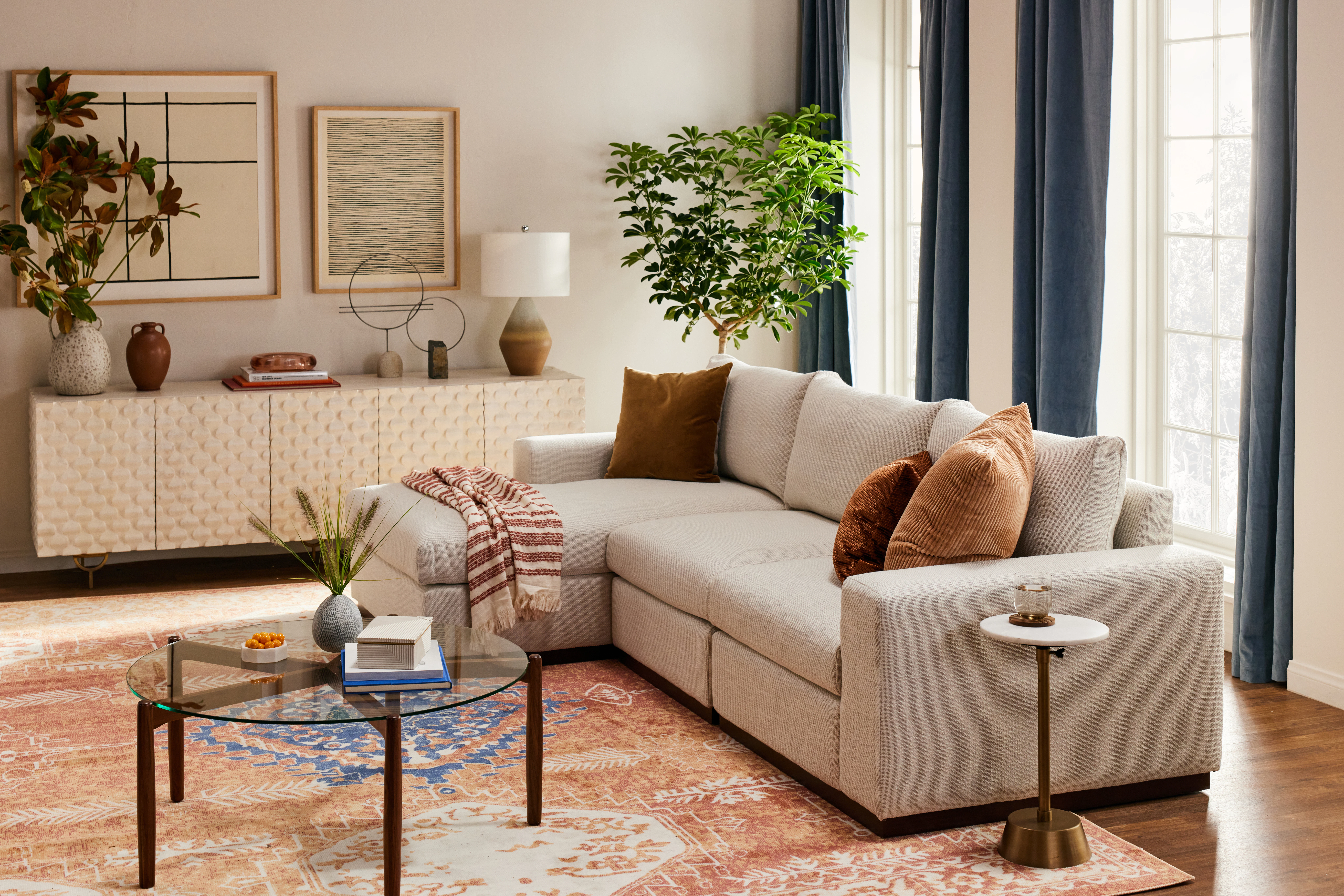 Holt Petite Modular Sectional with Storage Ottoman