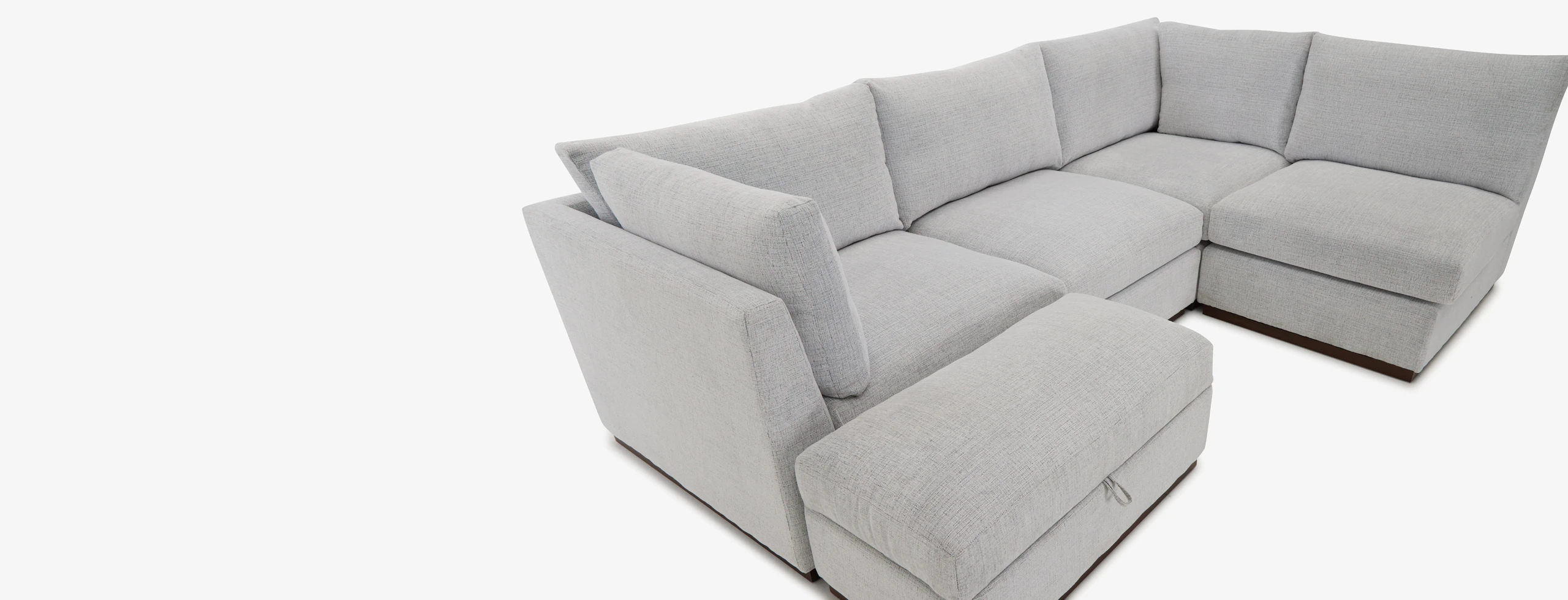 Holt Petite Modular Sofa Storage Sectional Clearview Ice