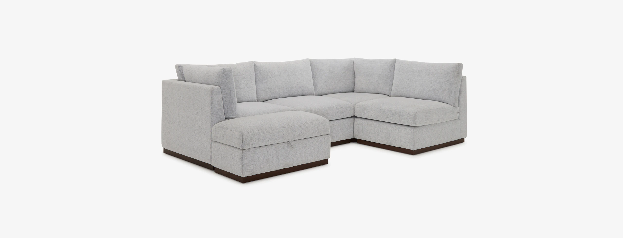 Holt Petite Modular Sofa Storage Sectional Clearview Ice