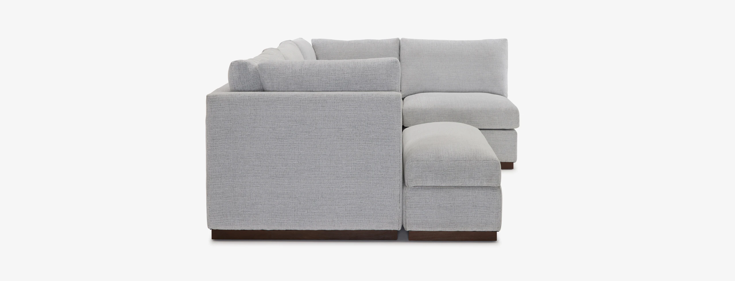 Holt Petite Modular Sofa Storage Sectional Clearview Ice