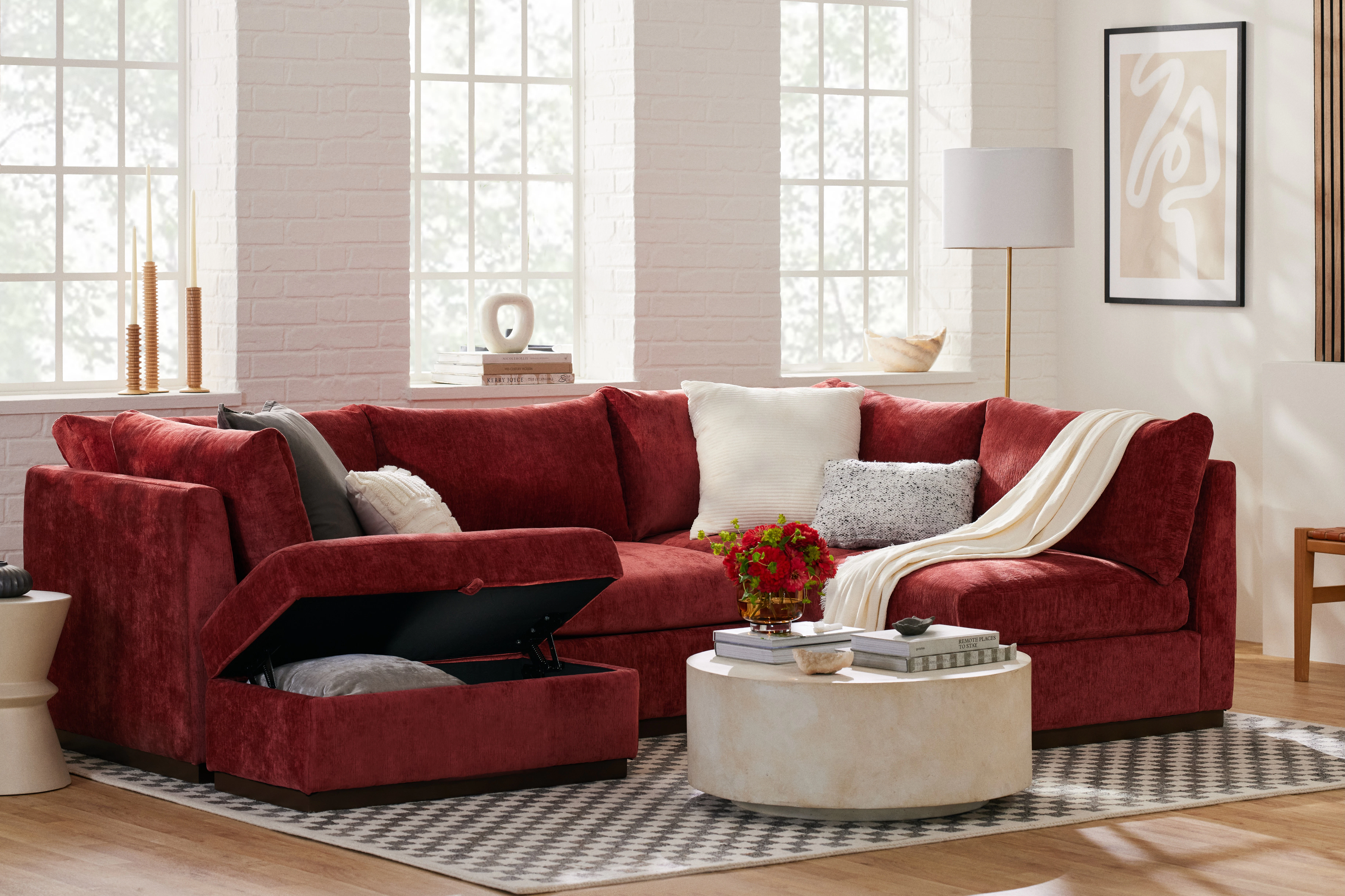 Holt Petite Modular U-Sofa Storage Sectional - Thumbnail 5