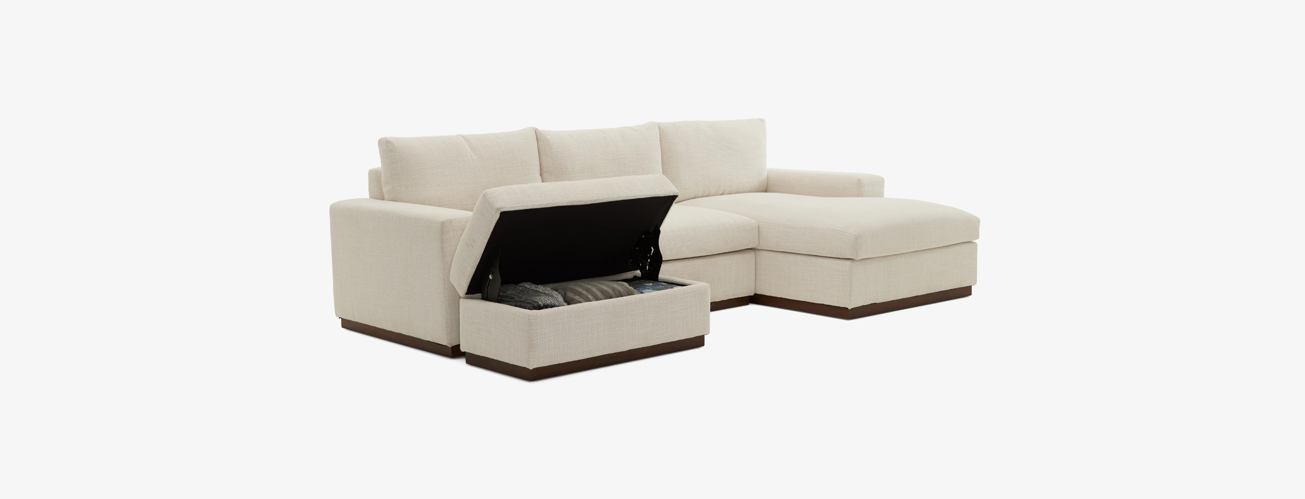 Holt Petite Modular Sectional With Storage Ottoman Asbury Hampton