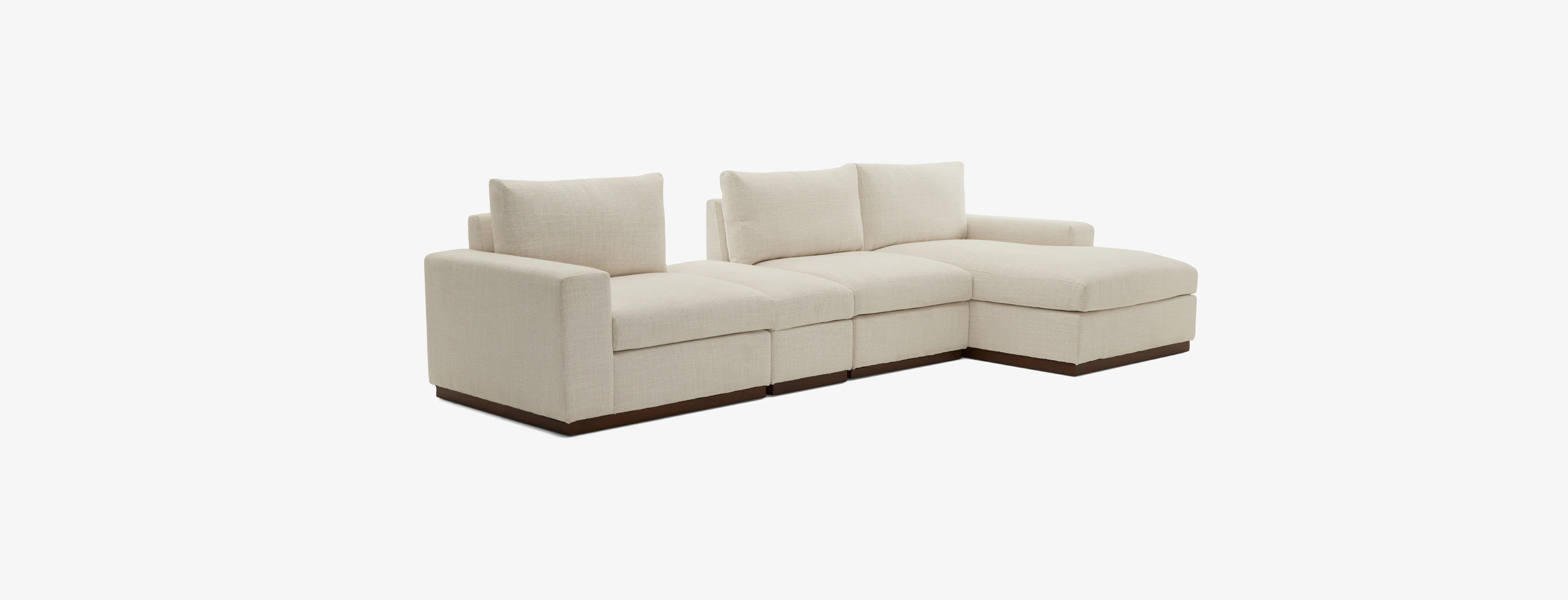 Holt Petite Modular Sectional With Storage Ottoman Asbury Hampton