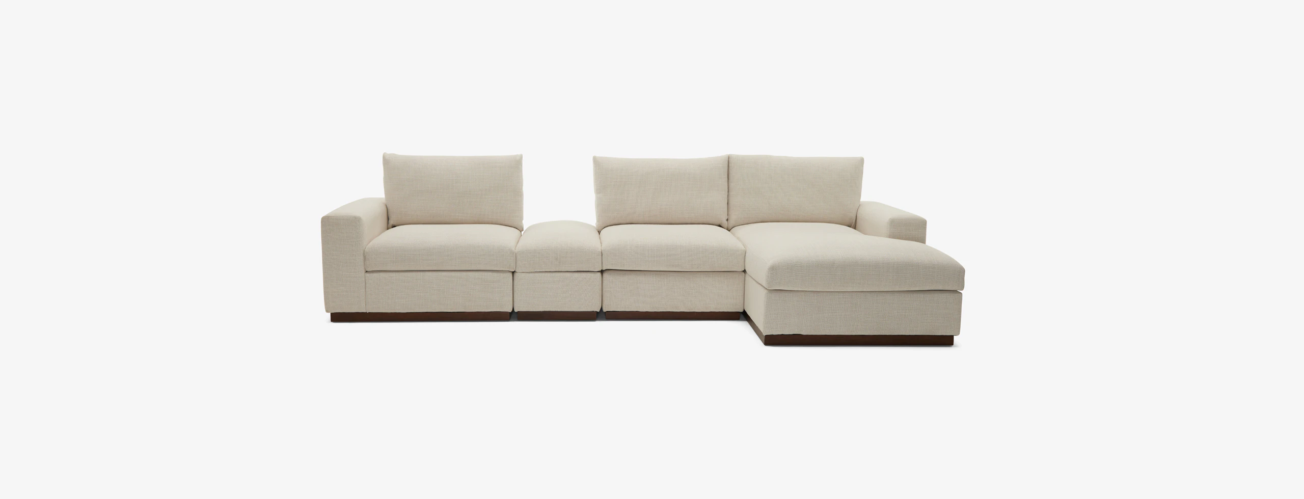 Holt Petite Modular Sectional With Storage Ottoman Asbury Hampton