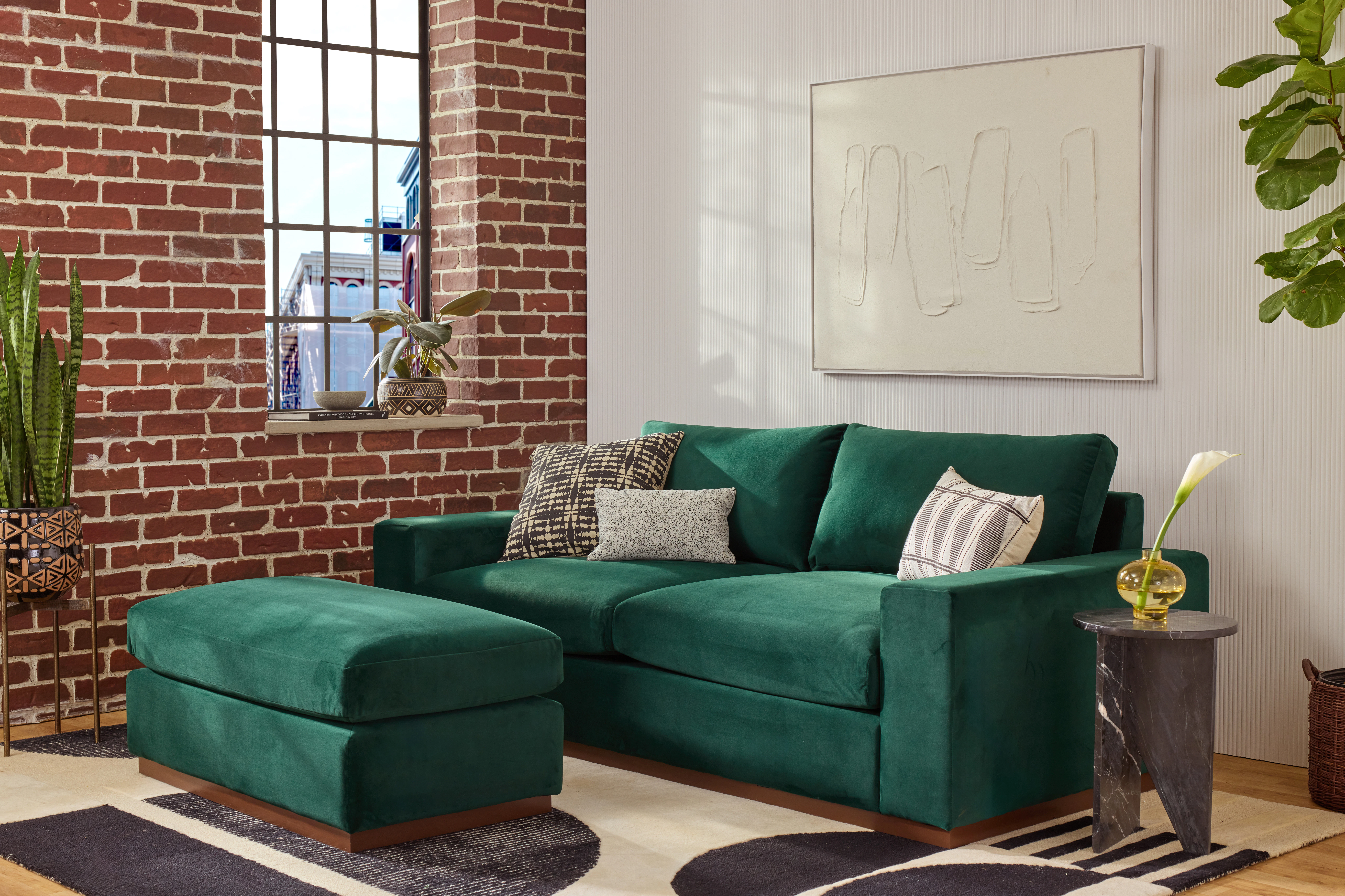 Holt Sofa Ottoman Royal Evergreen