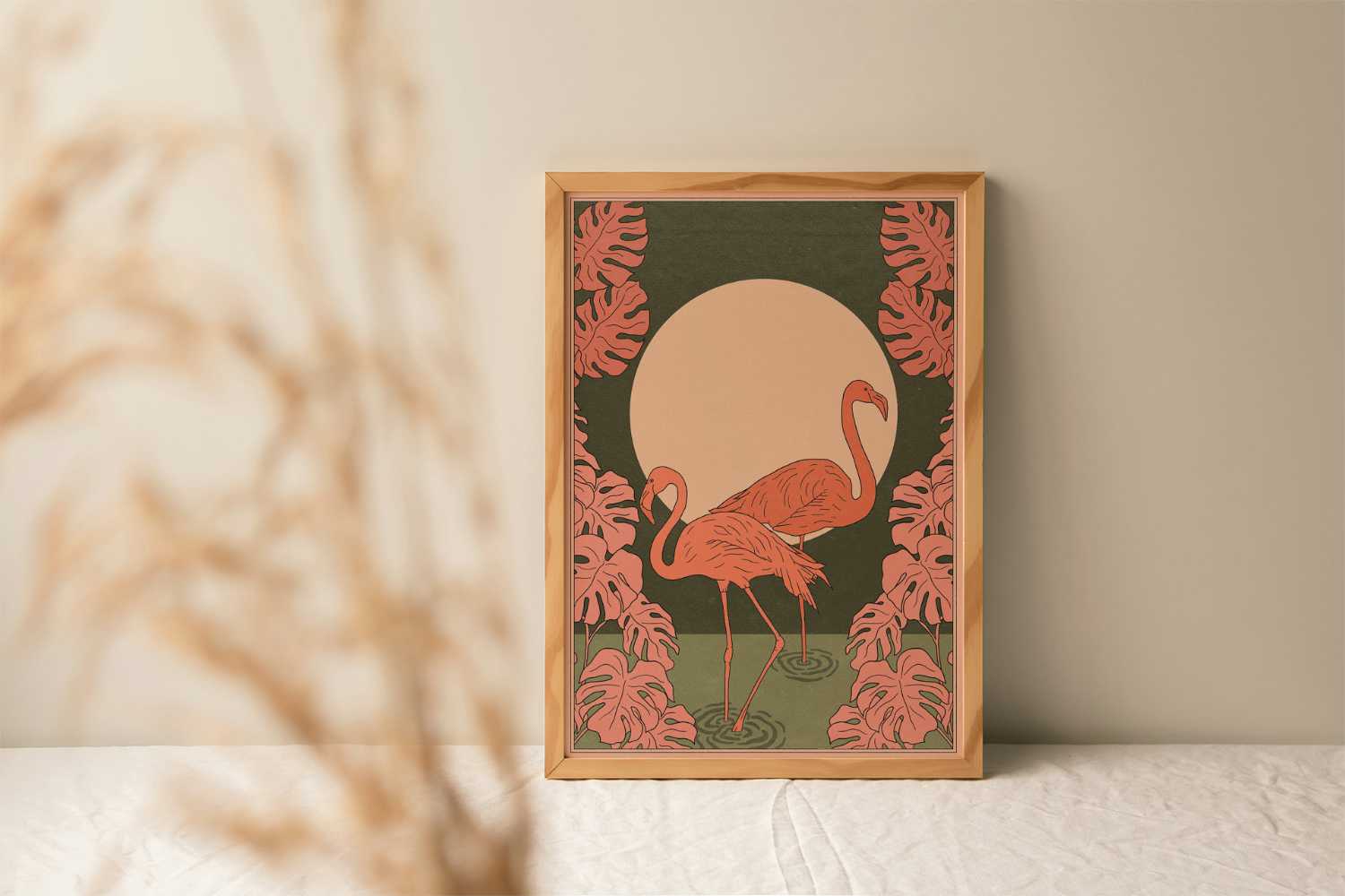 Oasis Flamingo Art Print Cai