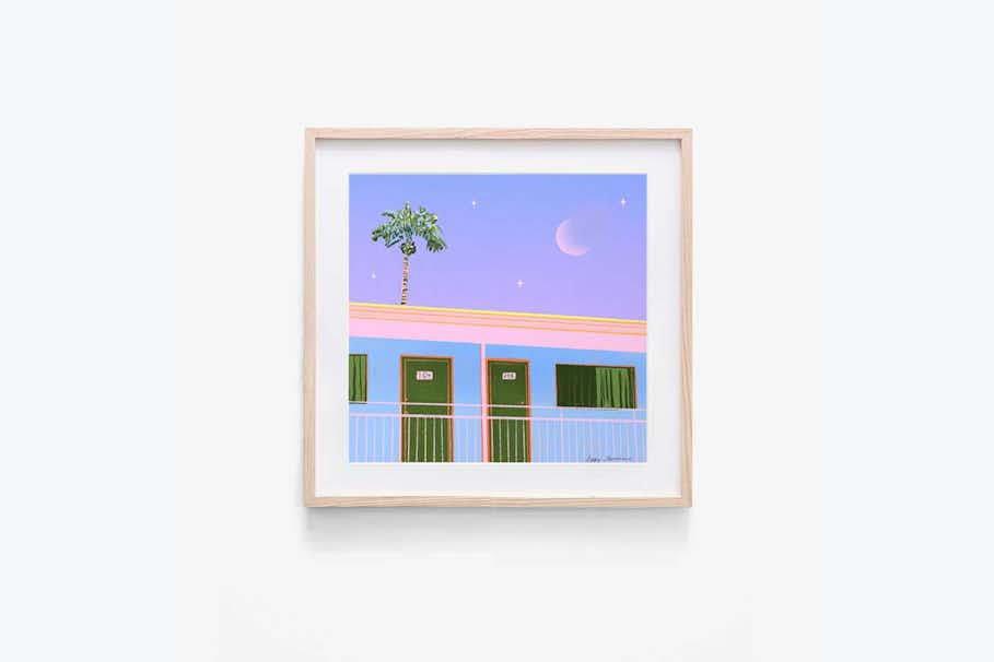 Moonlit Motel Art Print