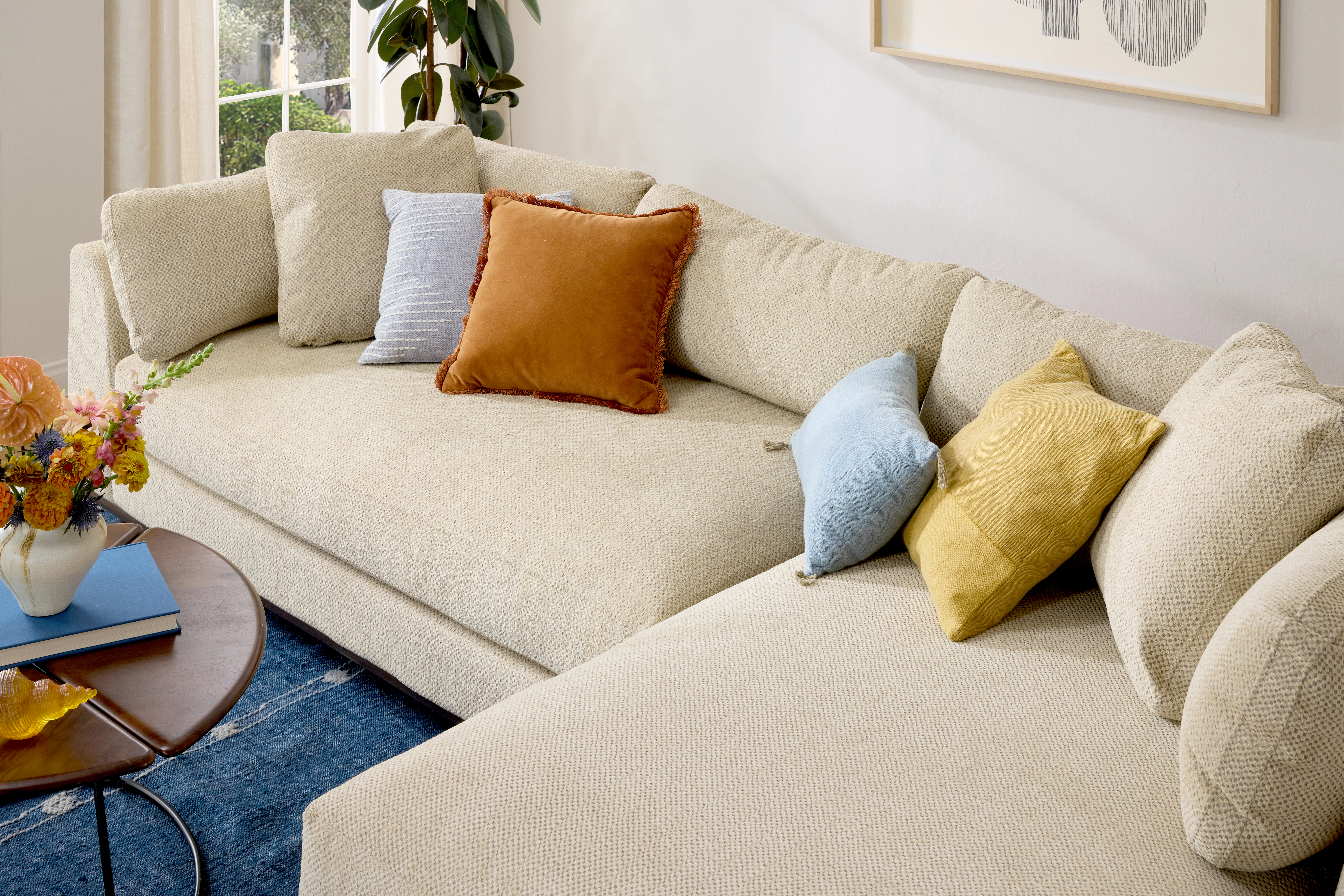 Miller Double Chaise Sectional Telly Fawn