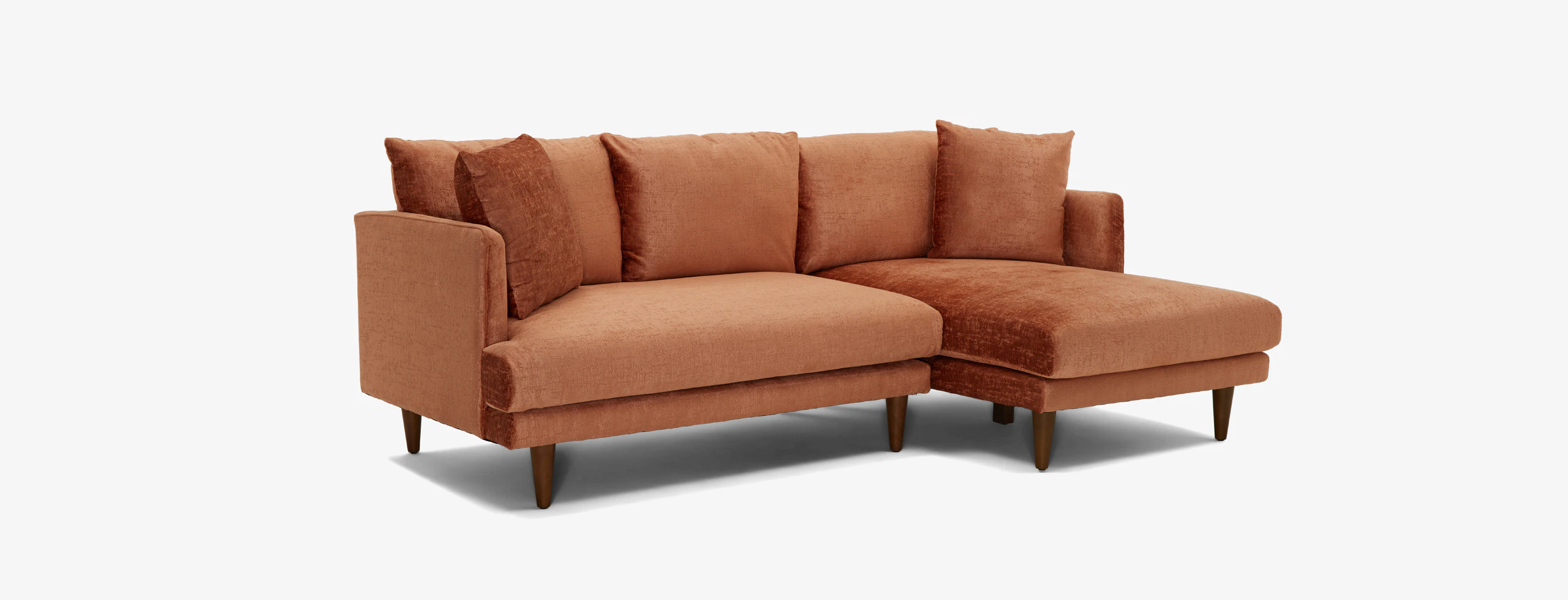 Lewis Aparment Sectional Plush Terra Rose